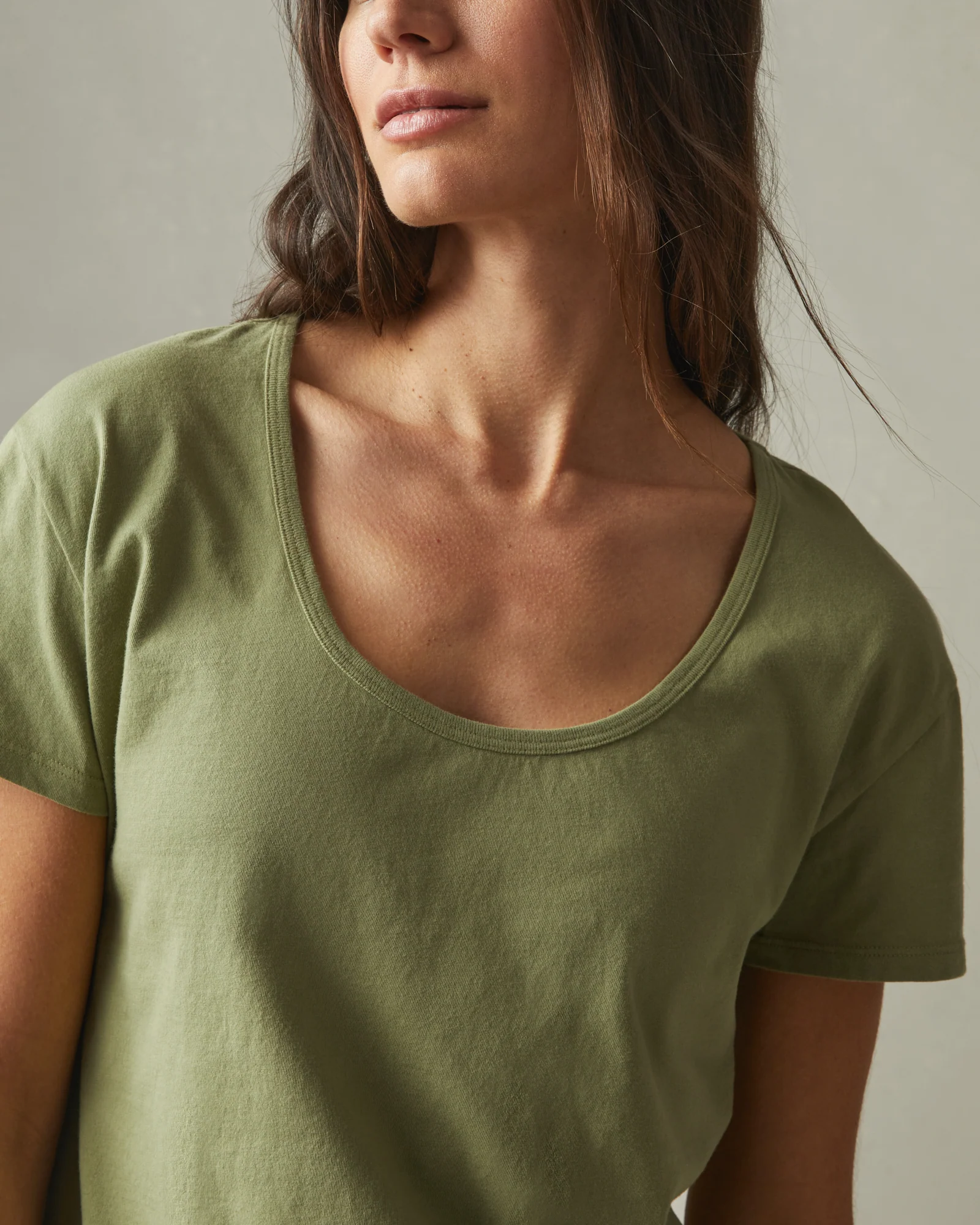 Women's Classic Cotton Scoop Tee - Pale Sage - Image 4