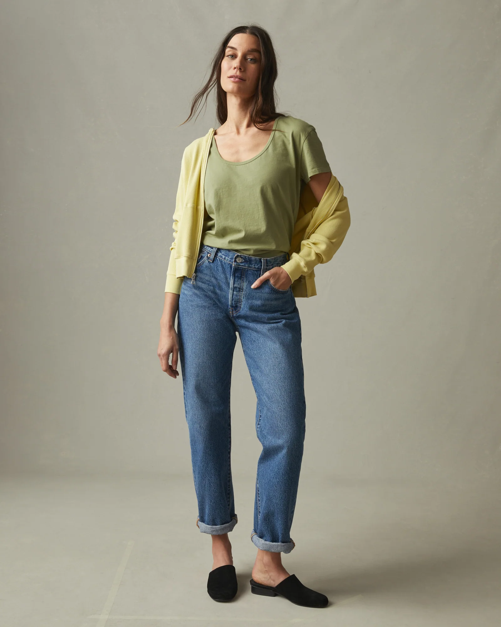 Women's Classic Cotton Scoop Tee - Pale Sage - Image 5