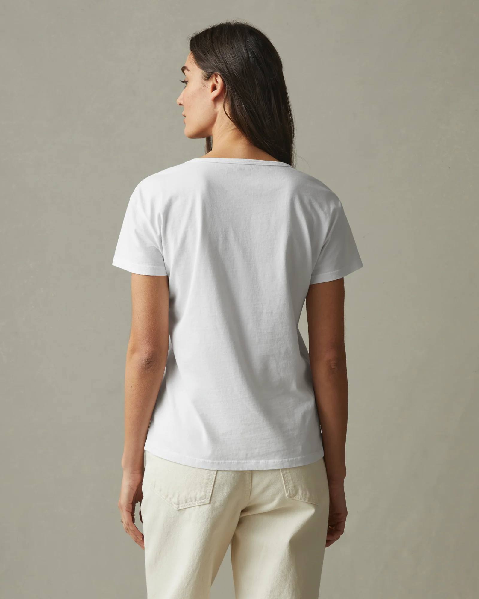 Women's Classic Cotton Scoop Tee - White - Image 3