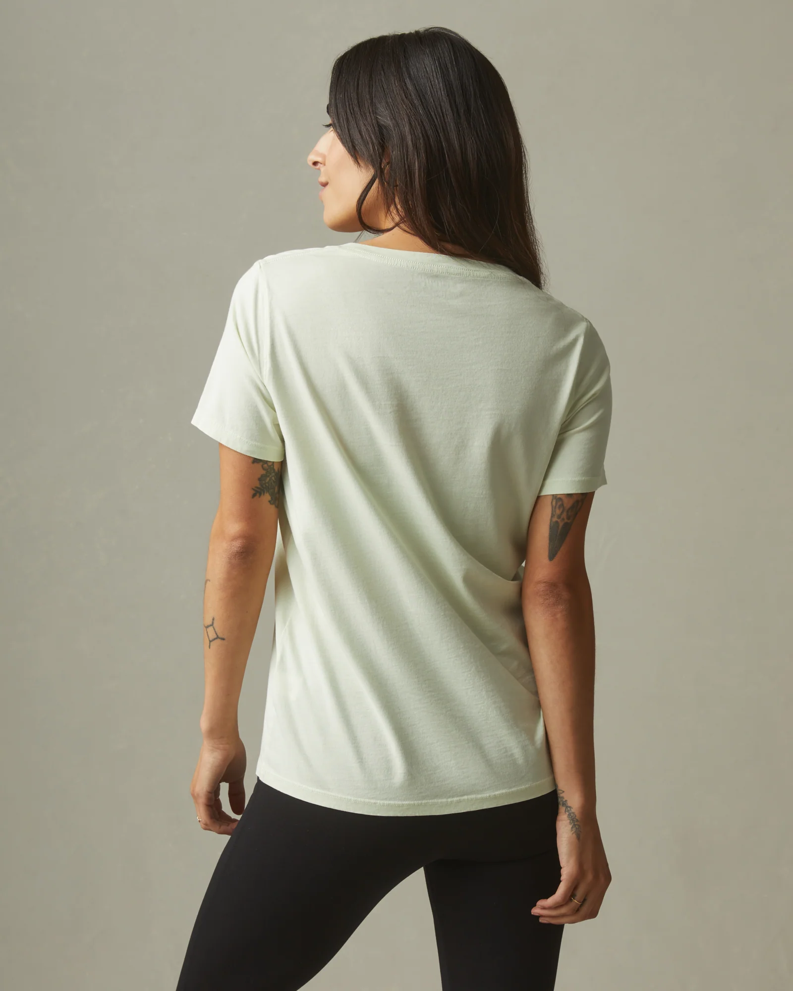 Women's Classic Cotton V-Neck Tee - Aloe Wash - Image 2