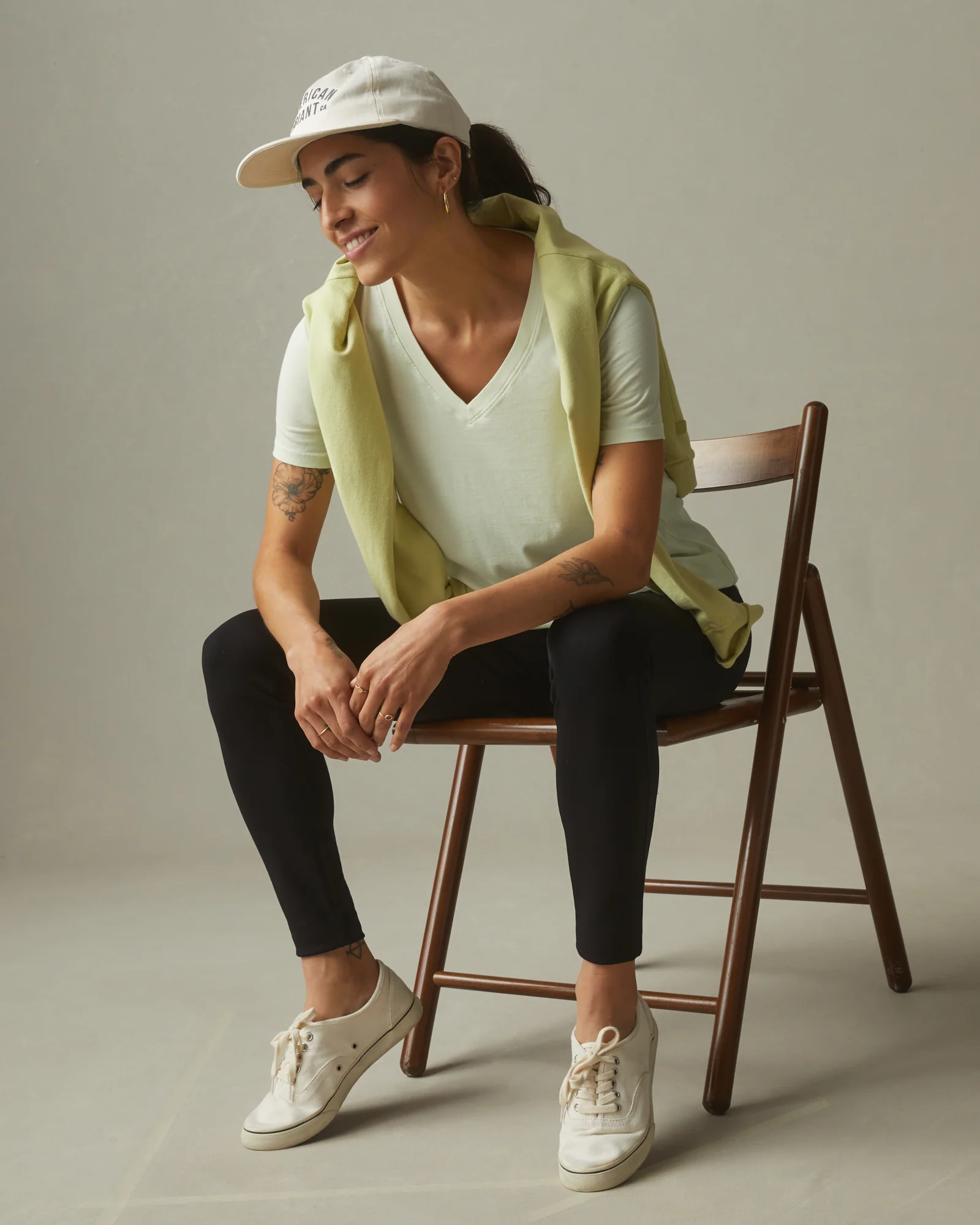 Women's Classic Cotton V-Neck Tee - Aloe Wash - Image 4