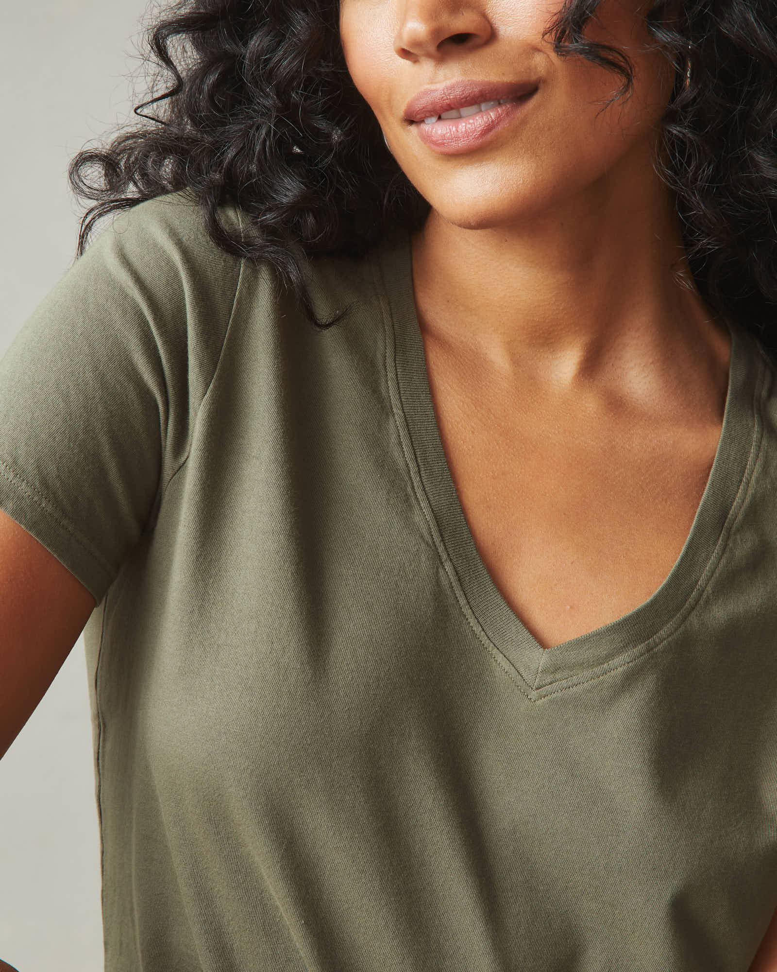 Women's Classic Cotton V-Neck Tee - Artichoke - Image 3