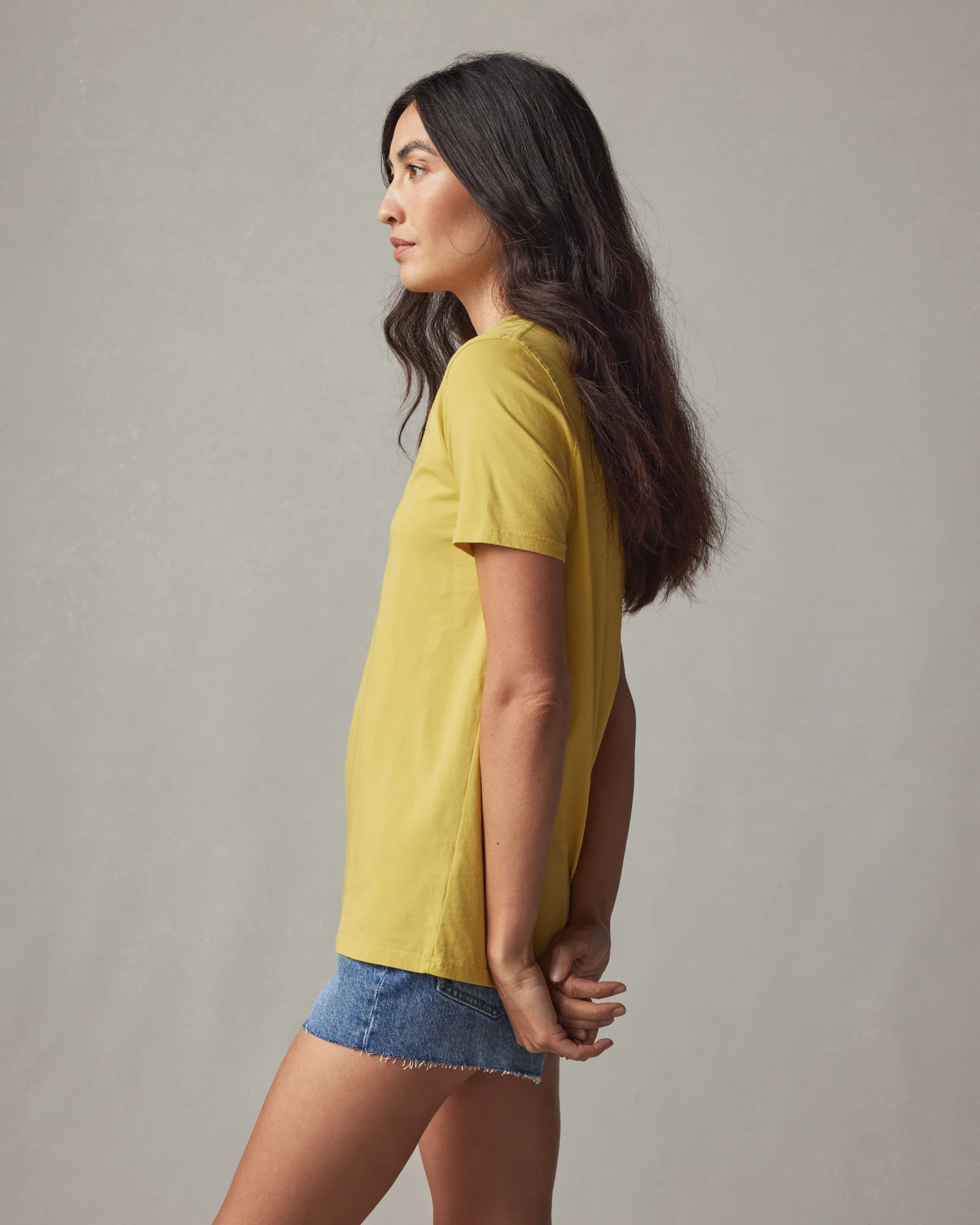Women's Classic Cotton V-Neck Tee - Flaxen - Image 2