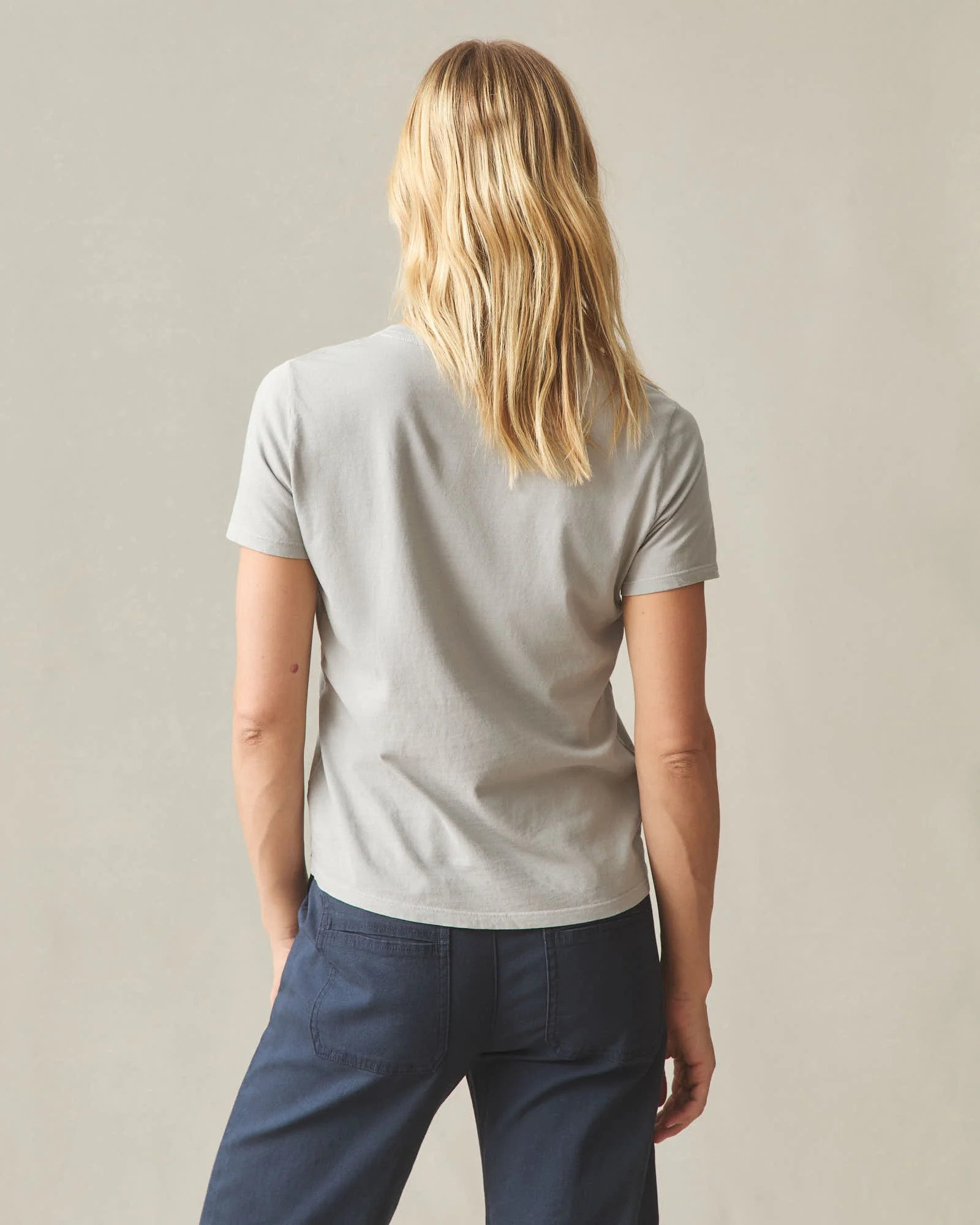 Women's Classic Cotton V-Neck Tee - Ghost Grey - Image 4