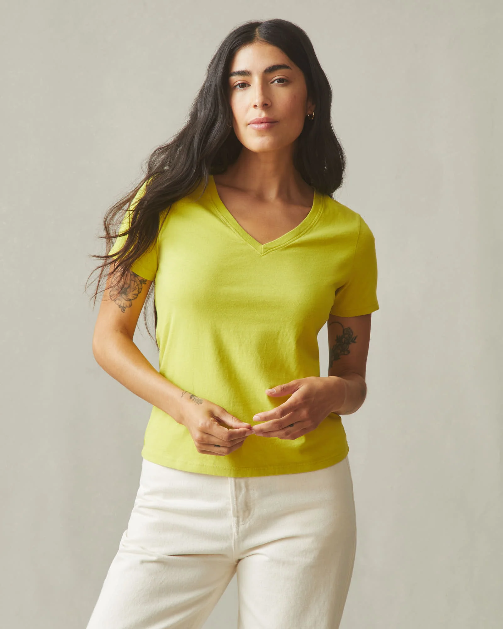 Women's Classic Cotton V-Neck Tee - Snake Eye - Image 2