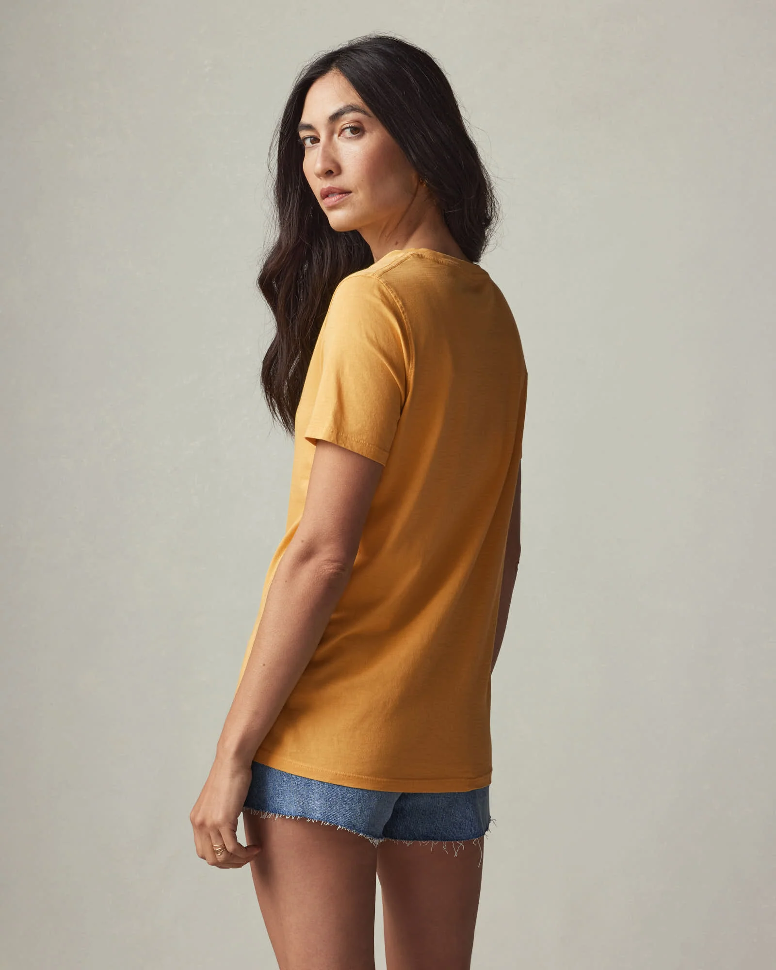 Women's Classic Cotton V-Neck Tee - Golden Apricot - Image 4