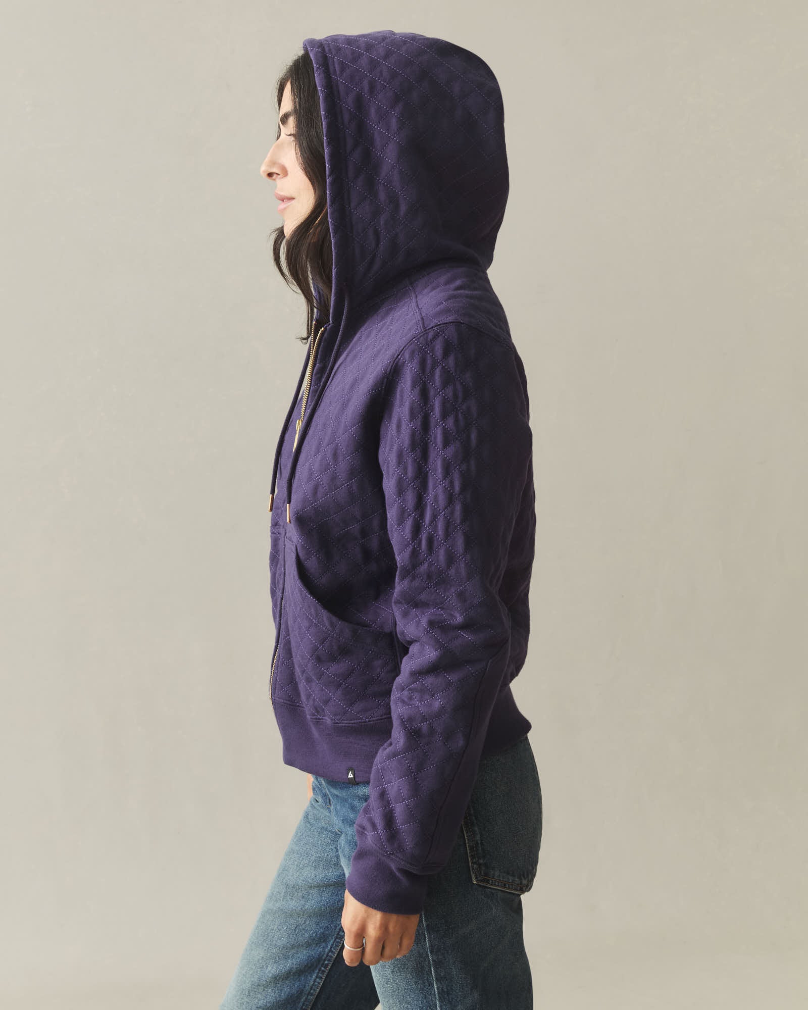 Women's Diamond Stitch Classic Full Zip - Purple Velvet - Image 4