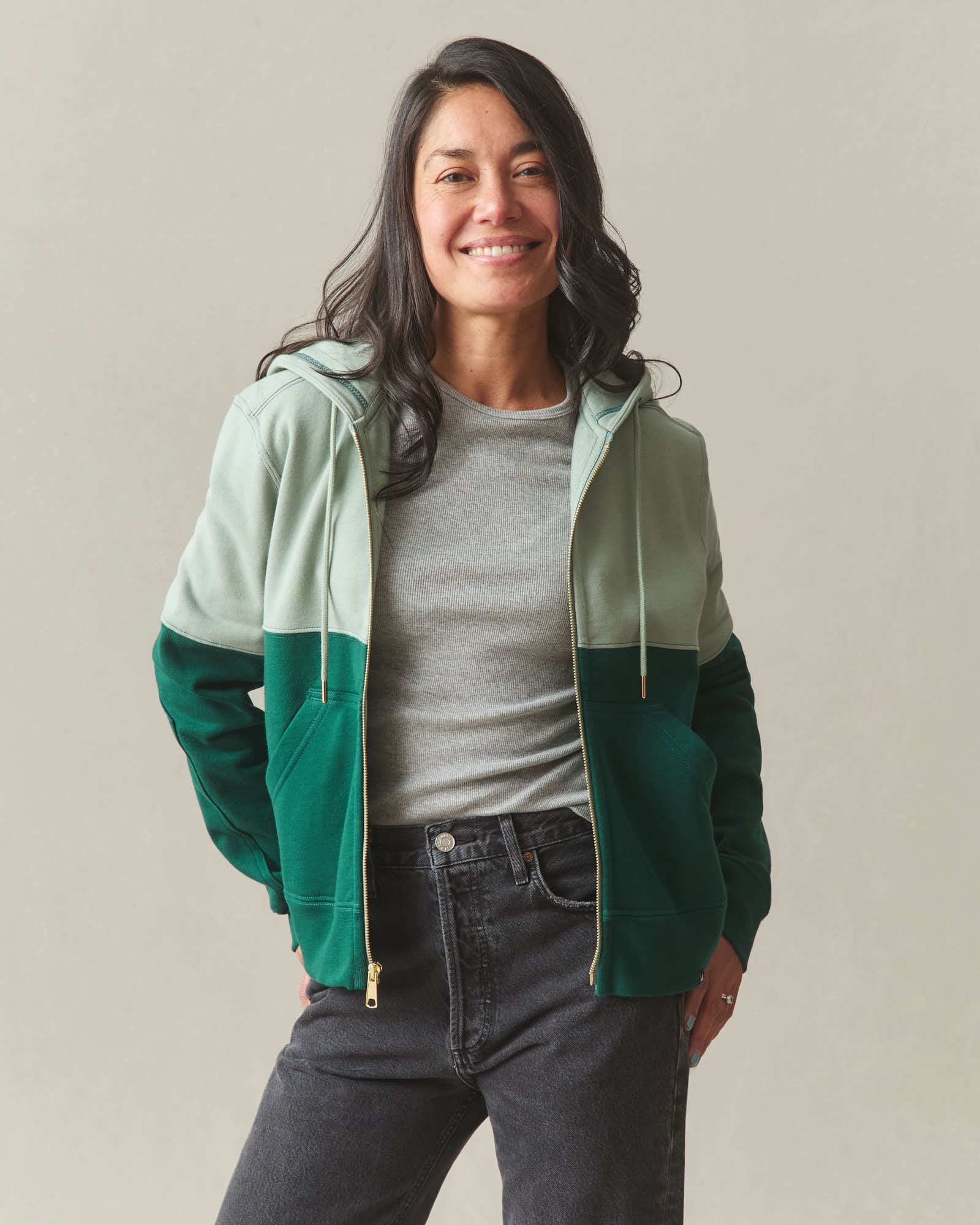 Women's Classic Full Zip Split Seam Vault - Botanical Garden Green Milieu - Image 2