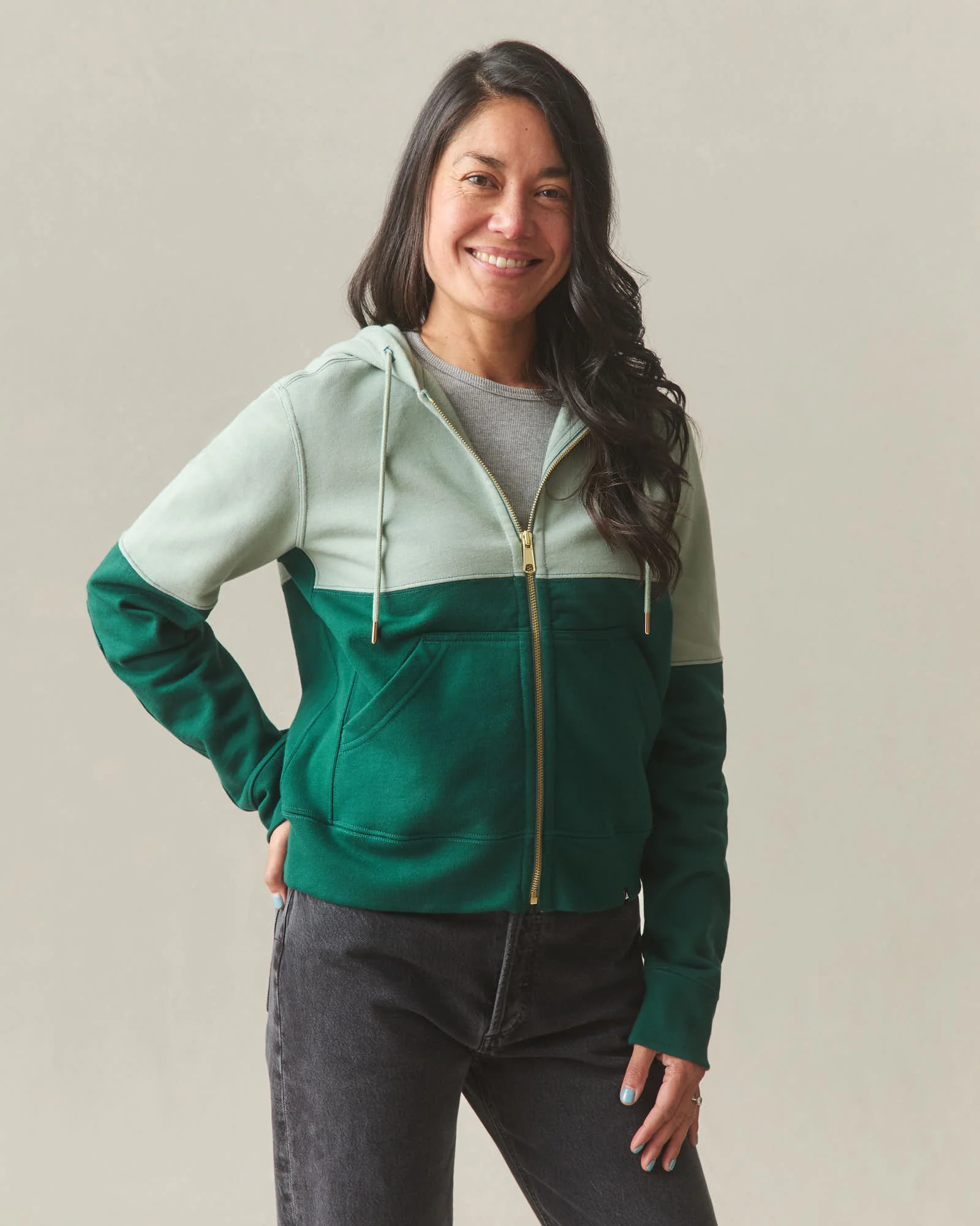 Women's Classic Full Zip Split Seam Vault - Botanical Garden Green Milieu - Image 3
