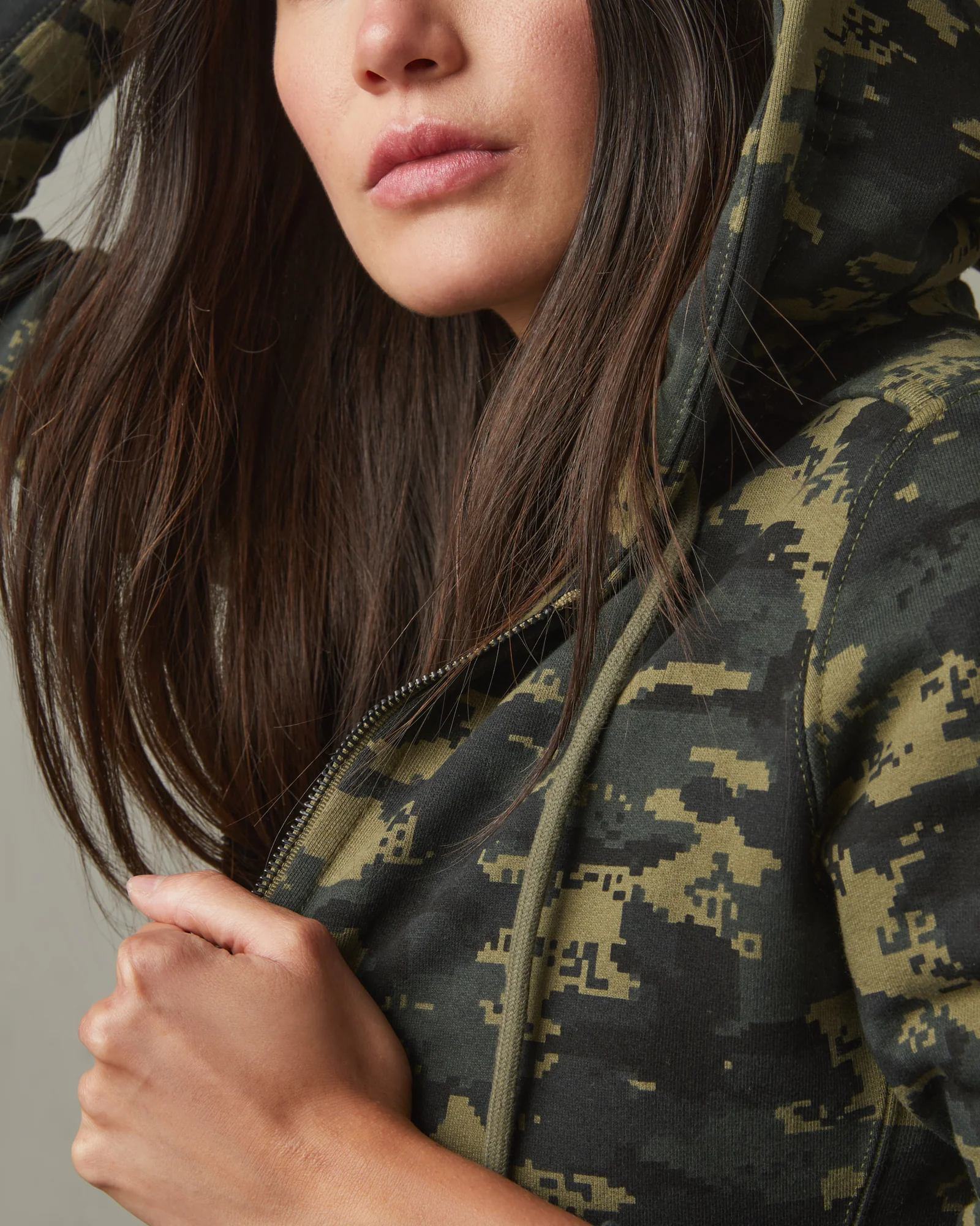 Women's Classic Full Zip - Drab Olive Digital Camo - Image 5