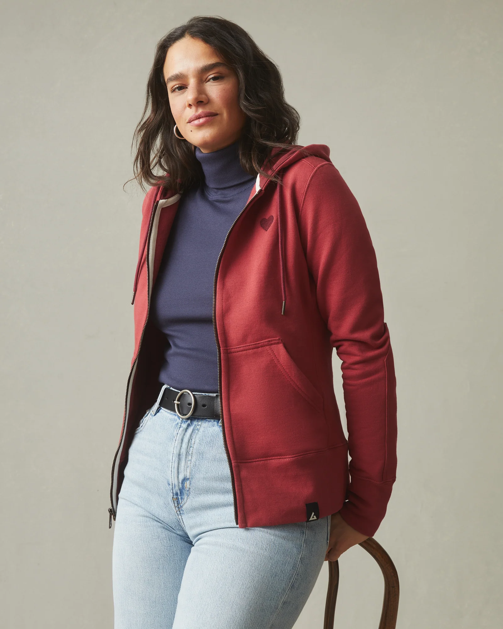 Women's Classic Full Zip - Valentines - Washed Red - Image 5