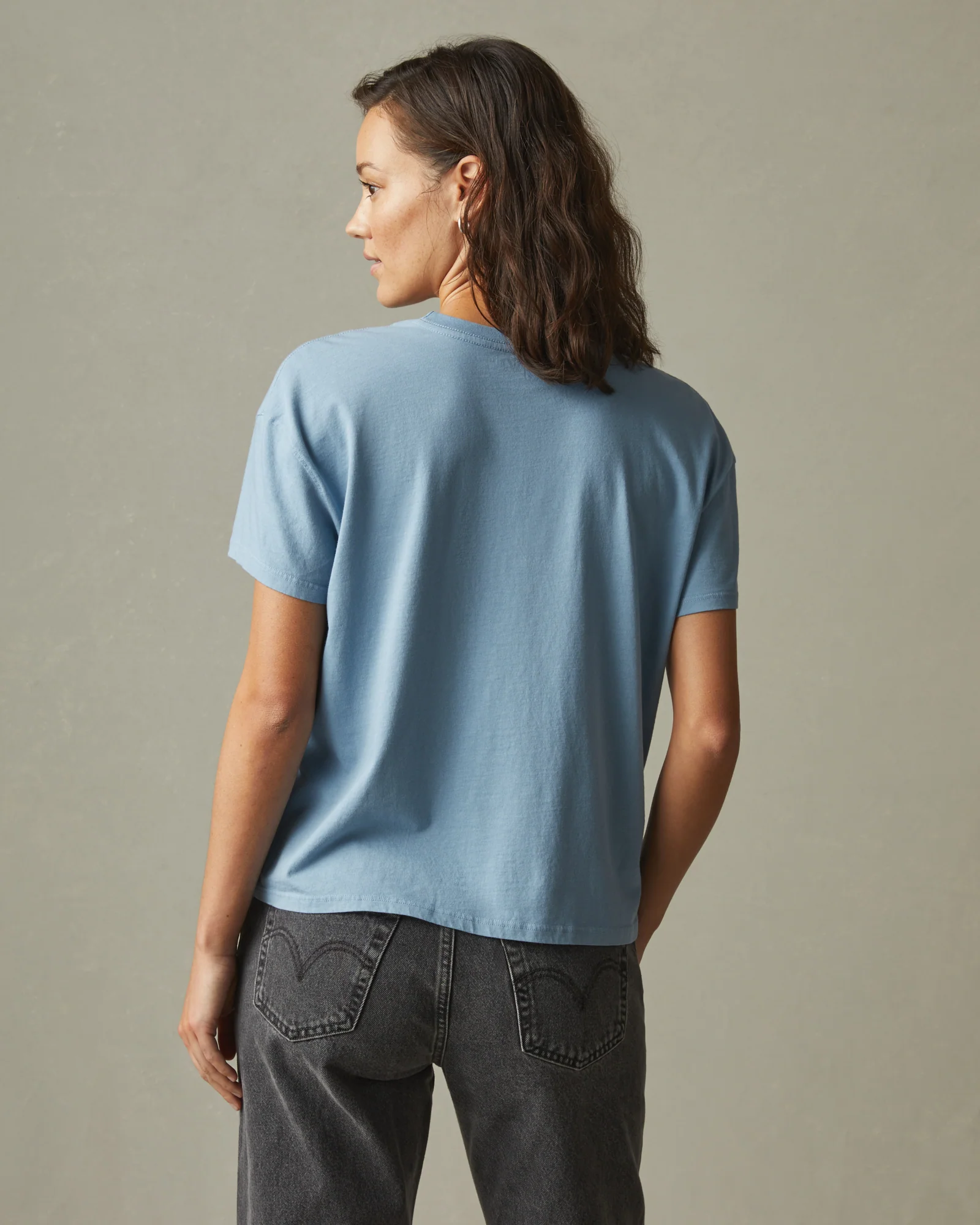 Women's Classic Relaxed Crew Tee - Mountain Blue - Image 3