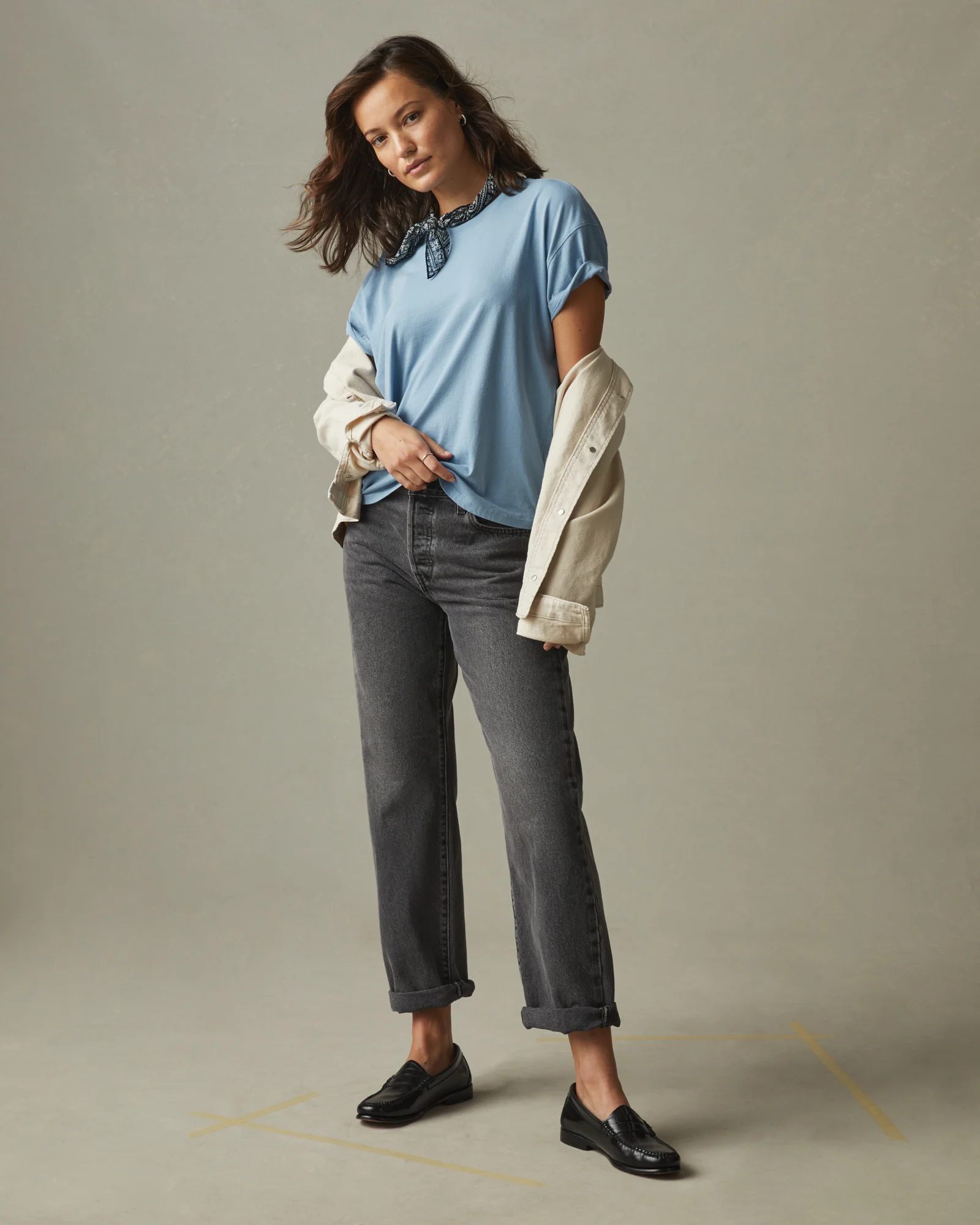 Women's Classic Relaxed Crew Tee - Mountain Blue - Image 5