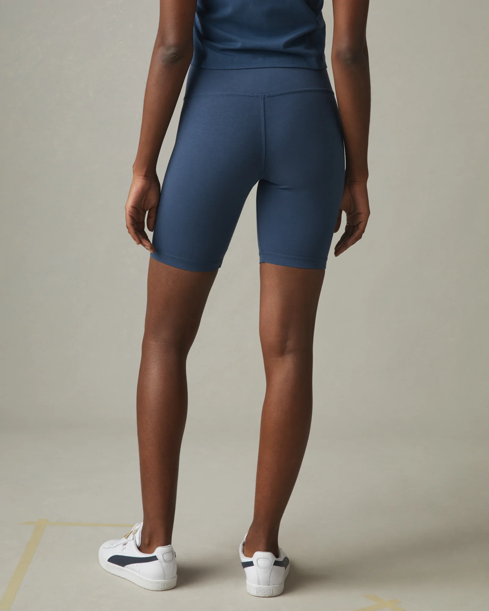 Women's Cotton Stretch Biker Short - Nautical Blue - Image 3