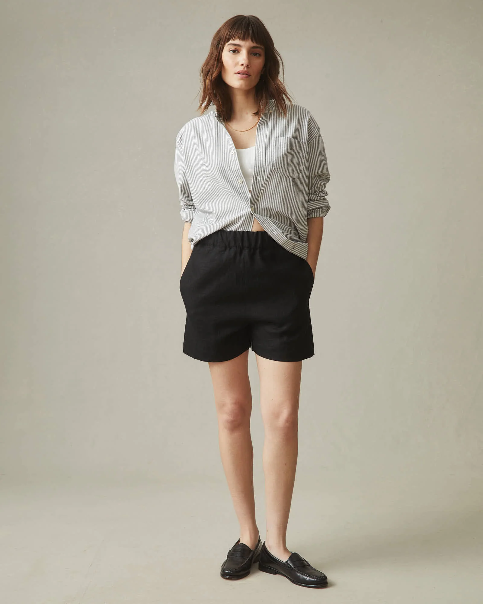 Women's Linen Short - Meteorite - Image 5