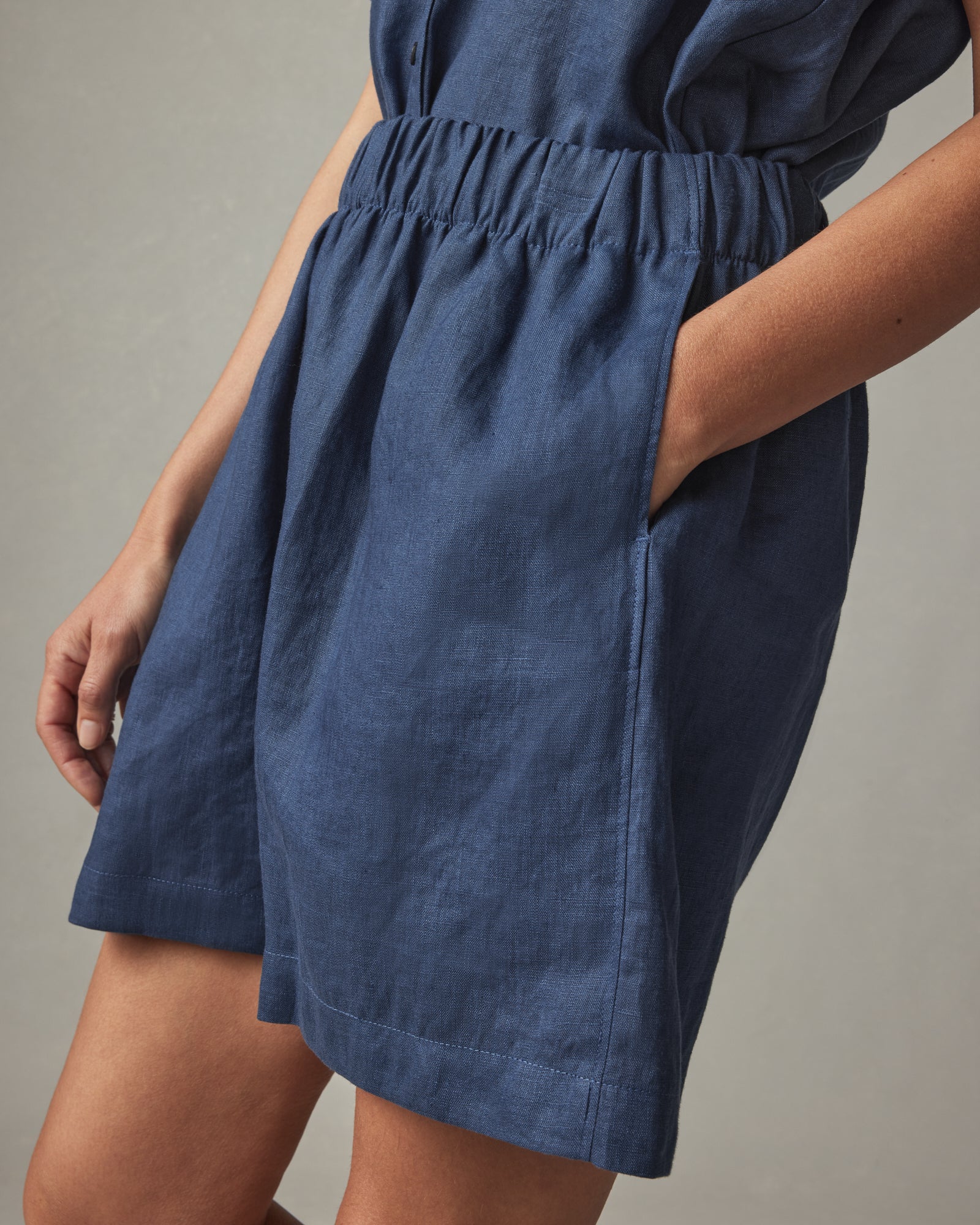 Women's Linen Short - Nautical Blue - Image 4