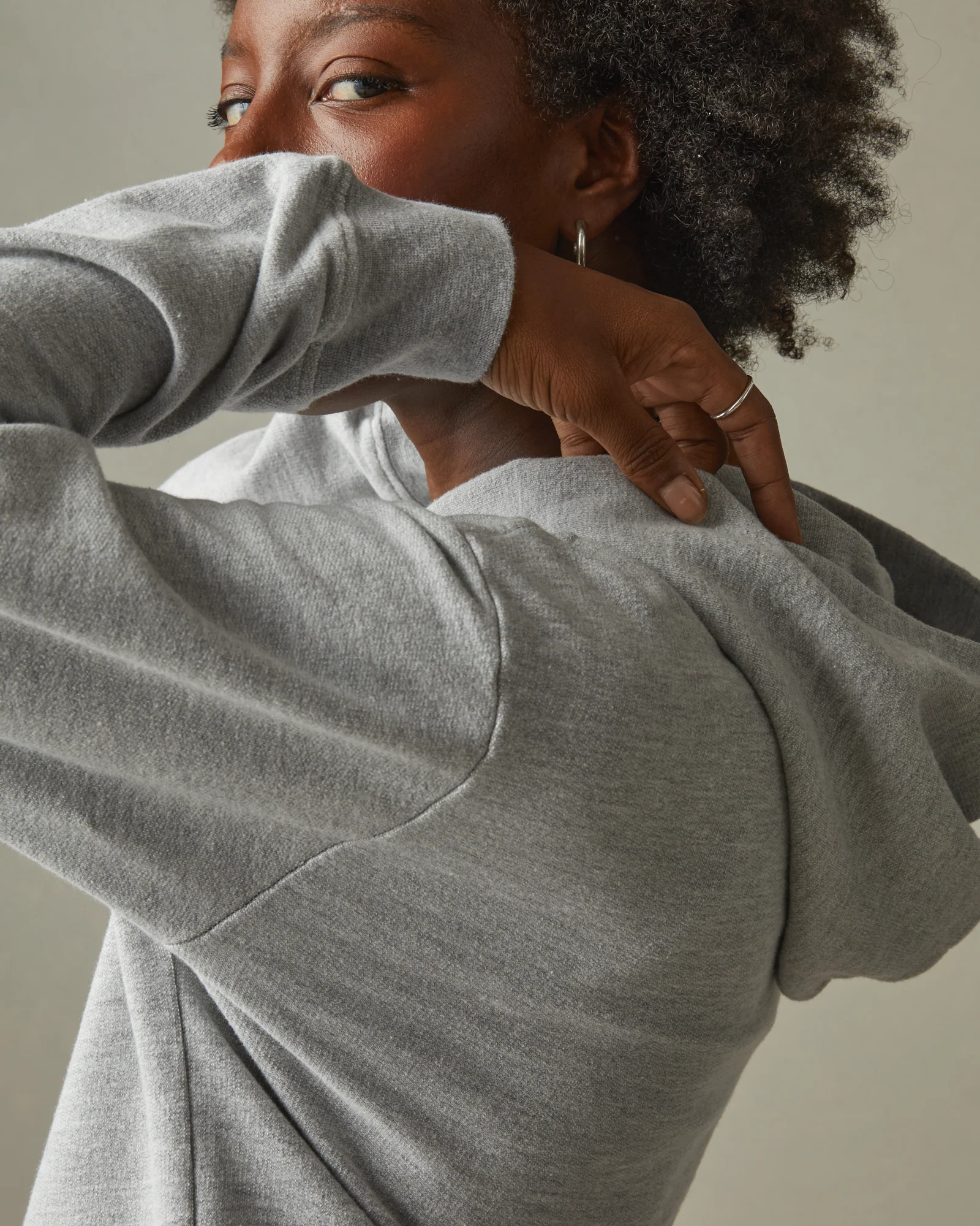 Women's French Terry Pullover Hoodie - Ash Heather - Image 4