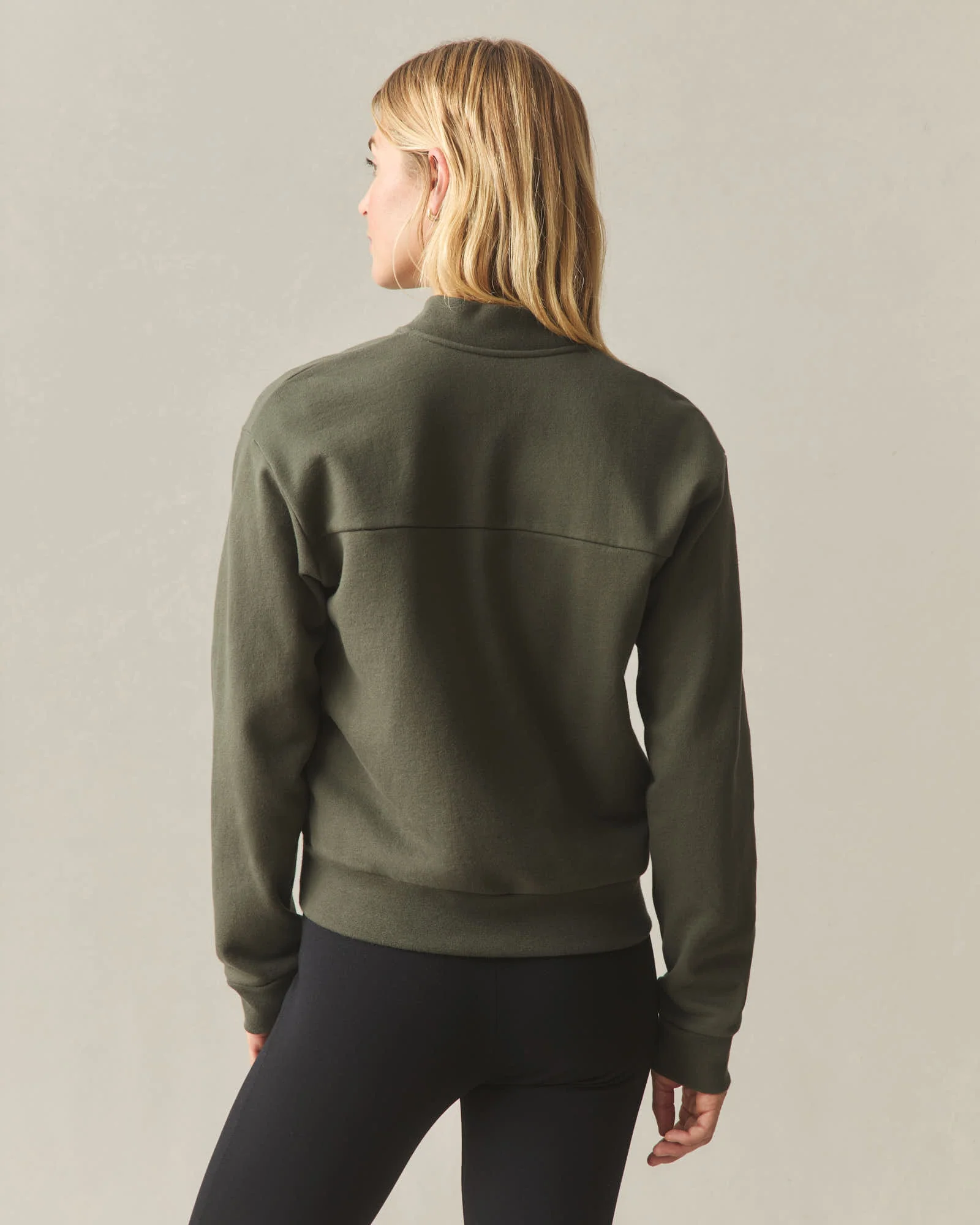 Women's Fleece Bomber Jacket - Loden - Image 4