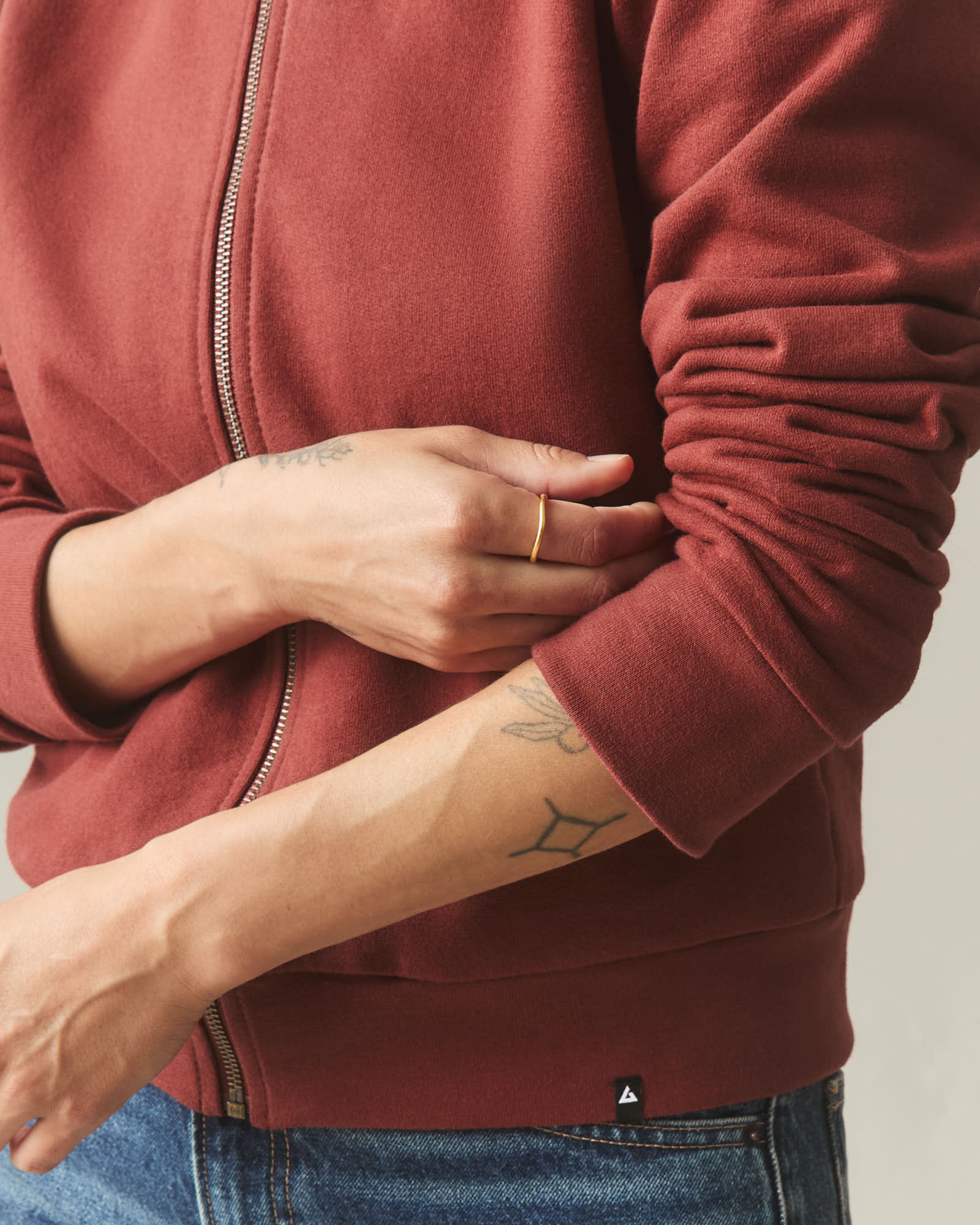 Women's Fleece Bomber Jacket - Russet Brown - Image 6