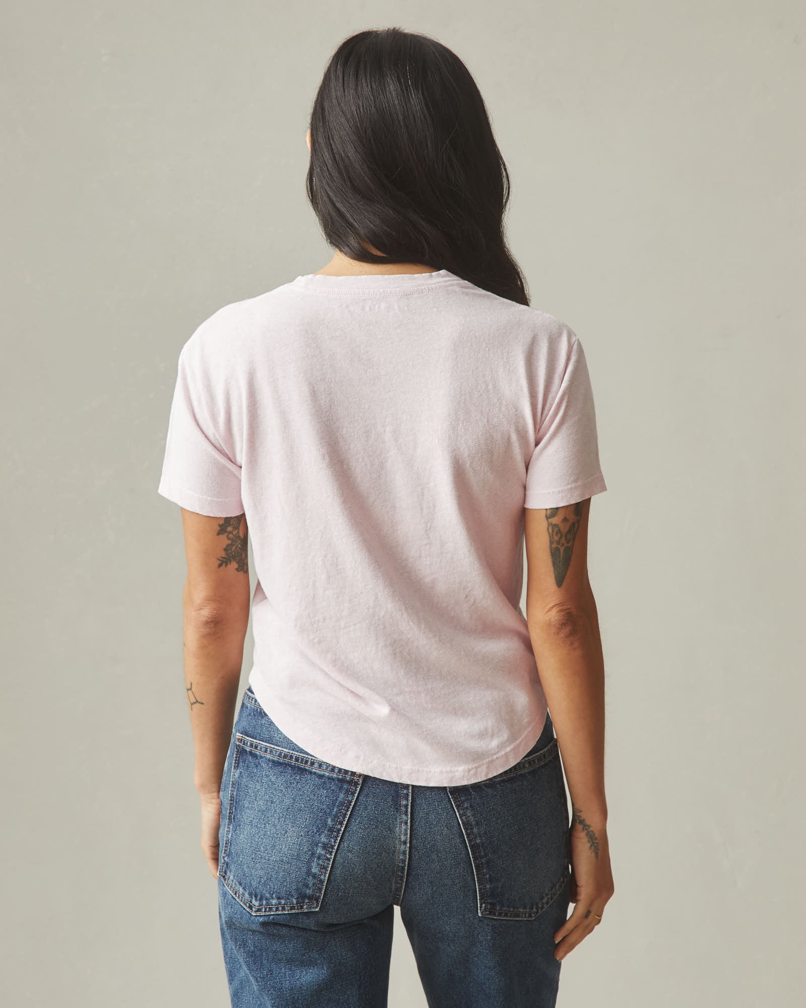 Women's Hemp Jersey Crew Tee - Ballerina - Image 3