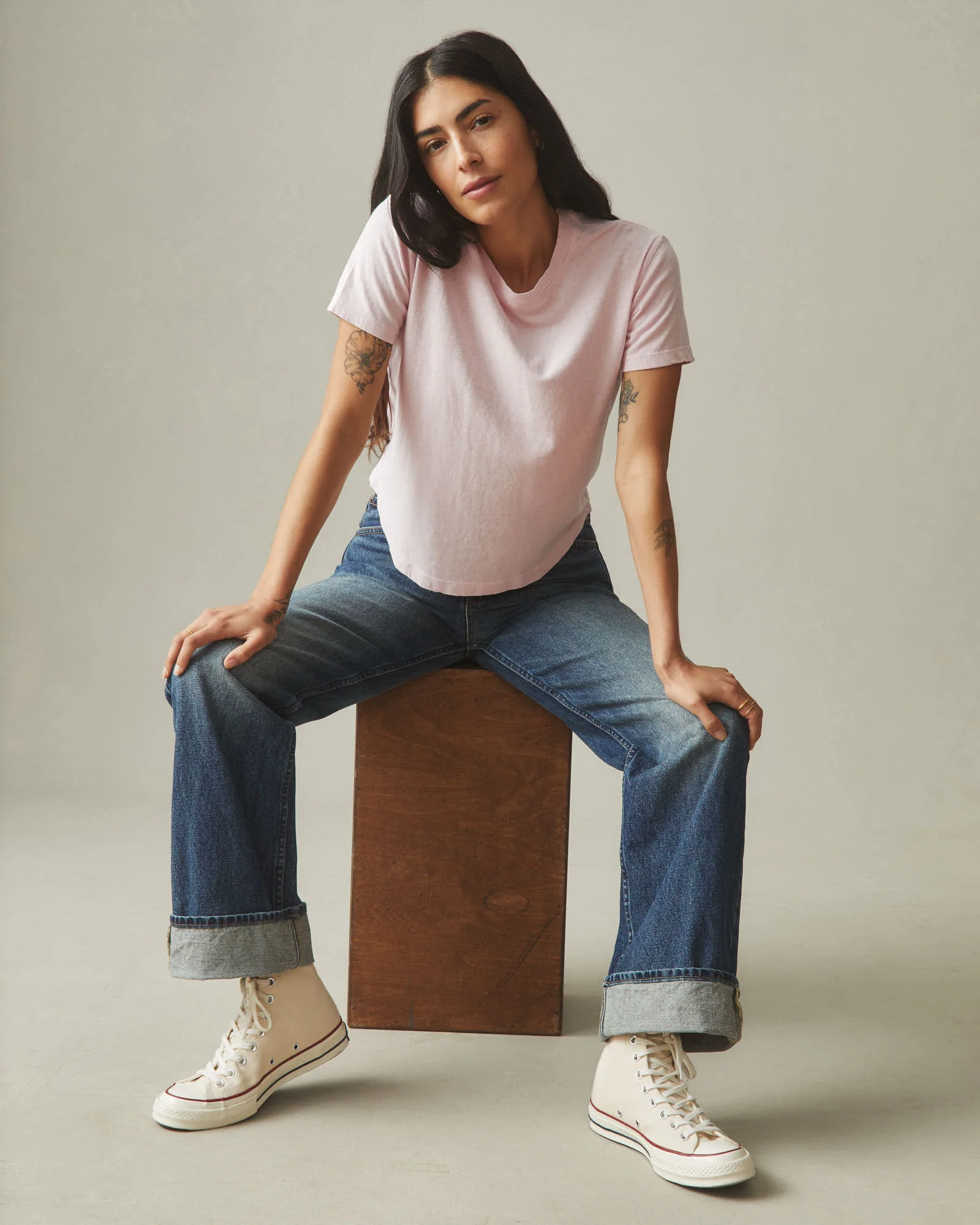 Women's Hemp Jersey Crew Tee - Ballerina - Image 4