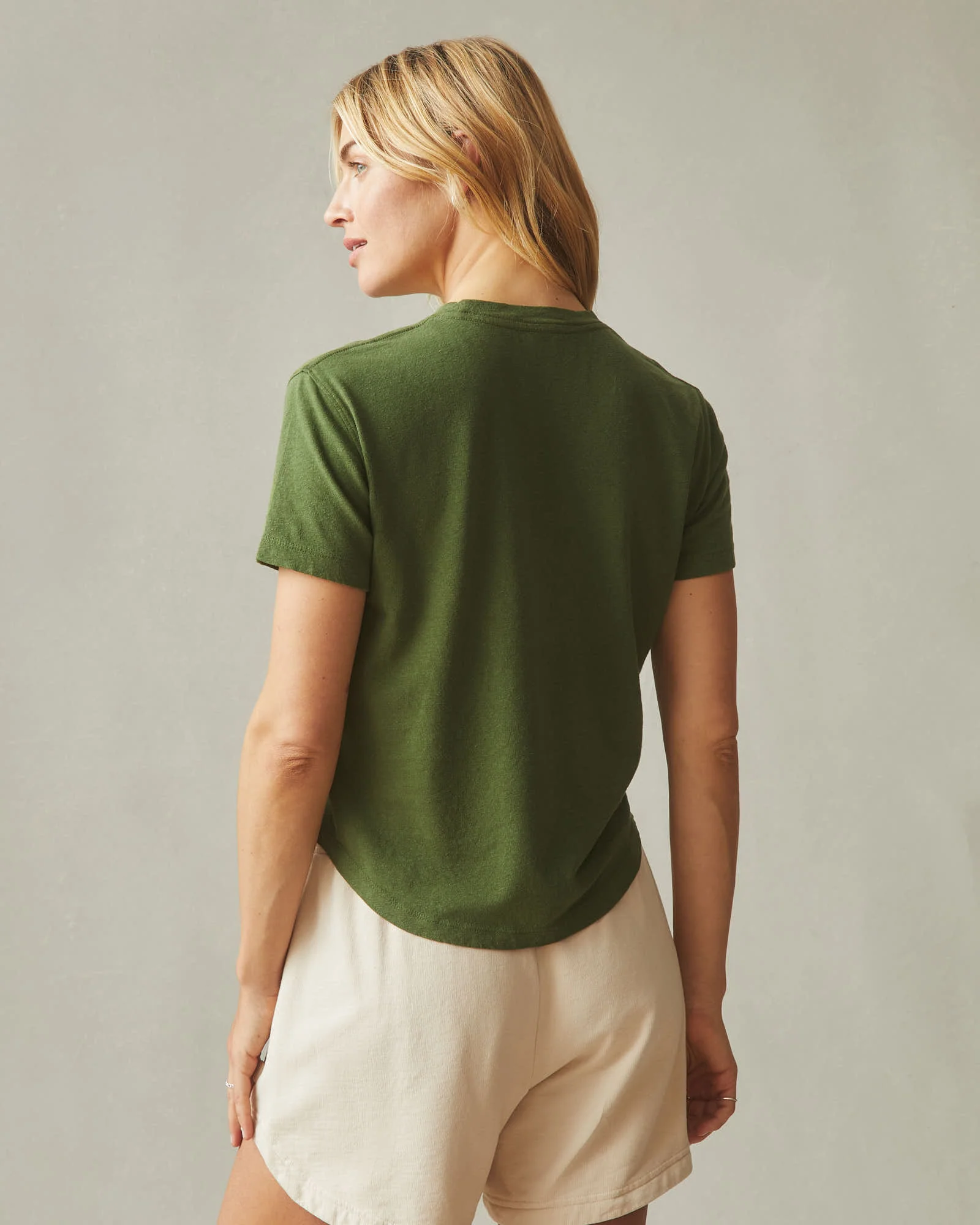 Women's Hemp Jersey Crew Tee - Chive - Image 4