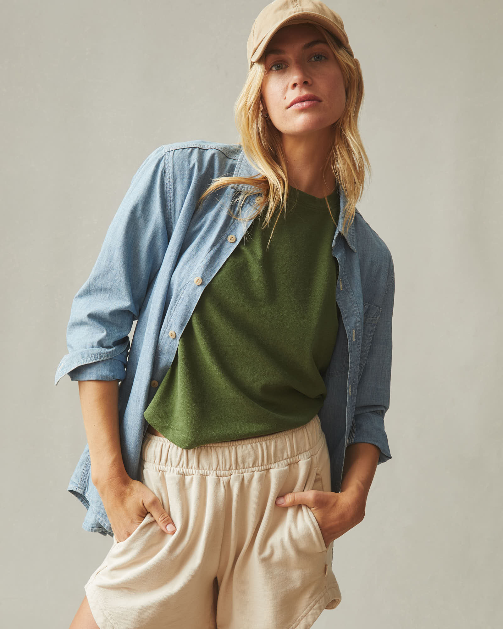 Women's Hemp Jersey Crew Tee - Chive - Image 5