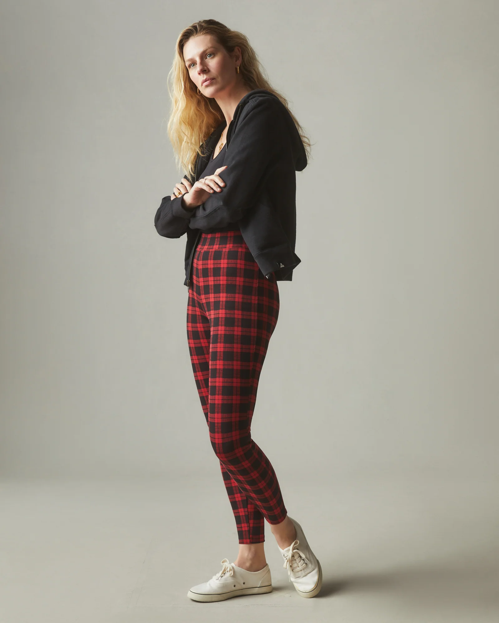 Women's Holiday Legging - Red Tartan - Image 4