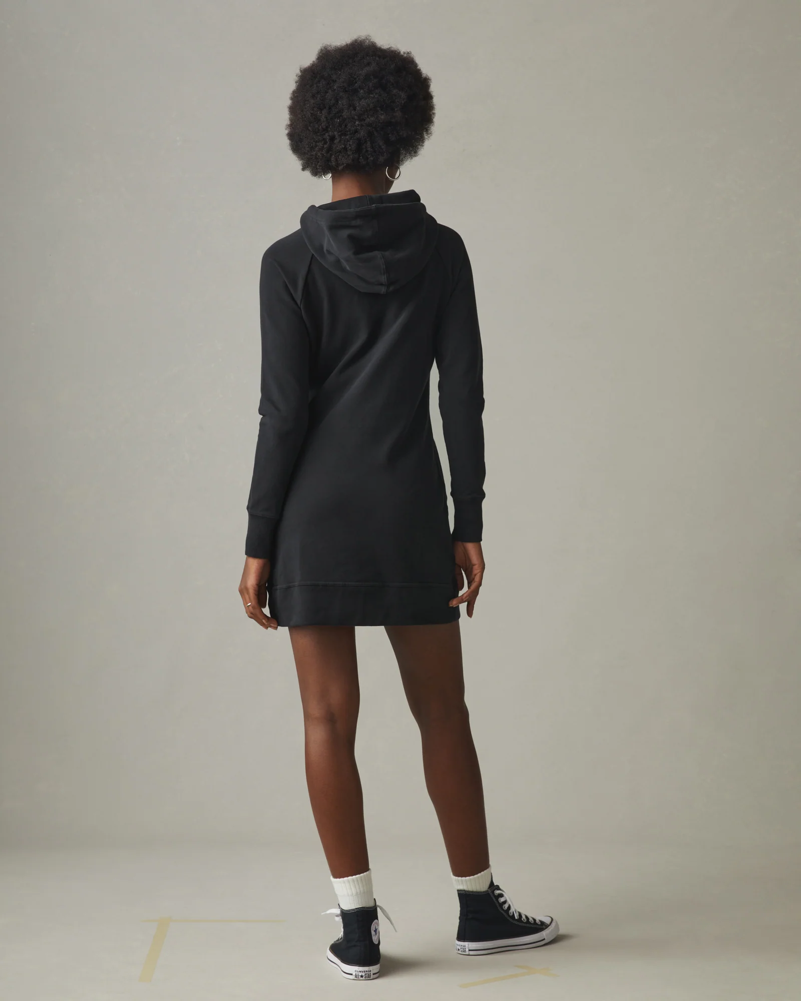 Women's Hoodie Dress - Black - Image 4