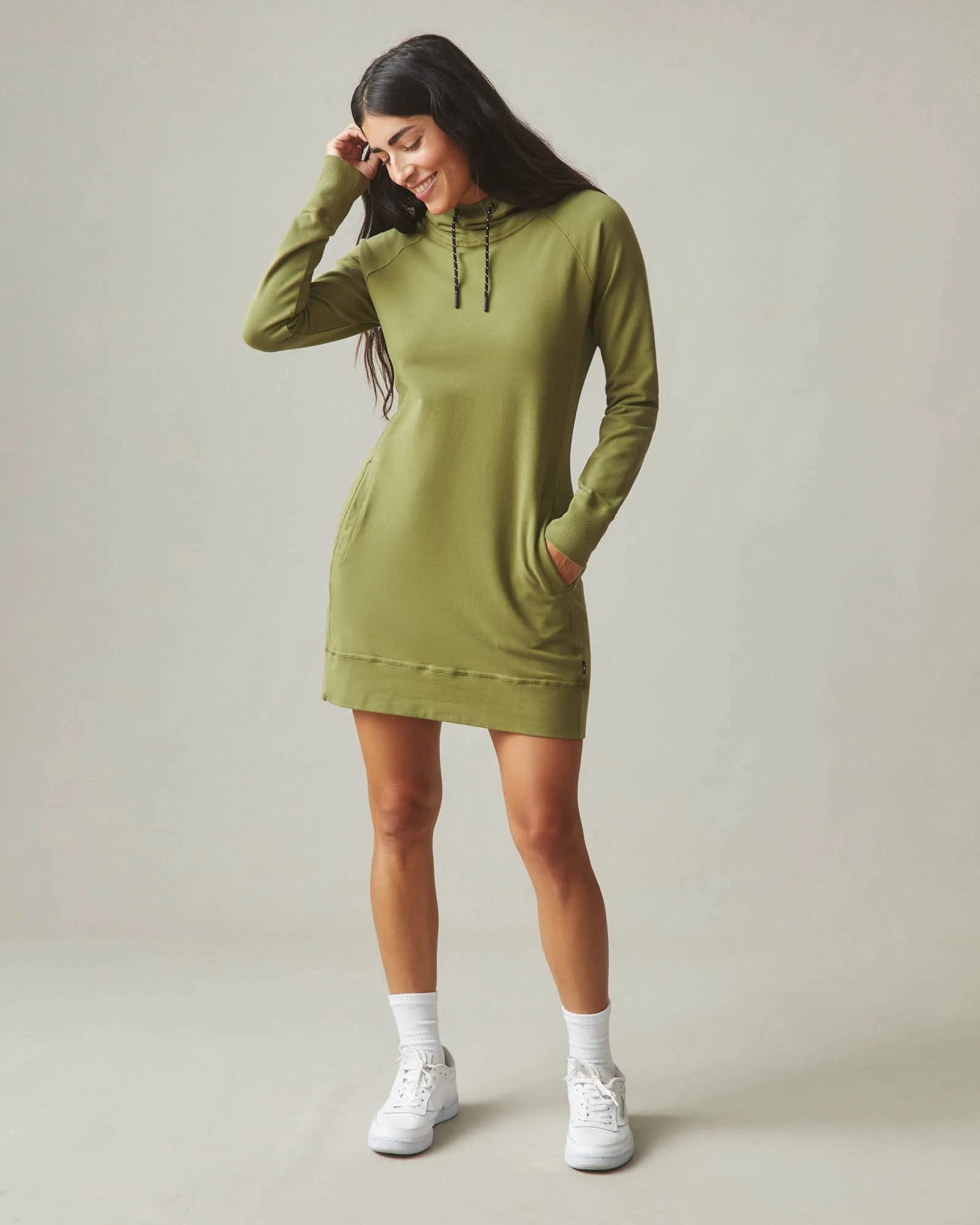 Women's Hoodie Dress - Capulet Olive - Image 4