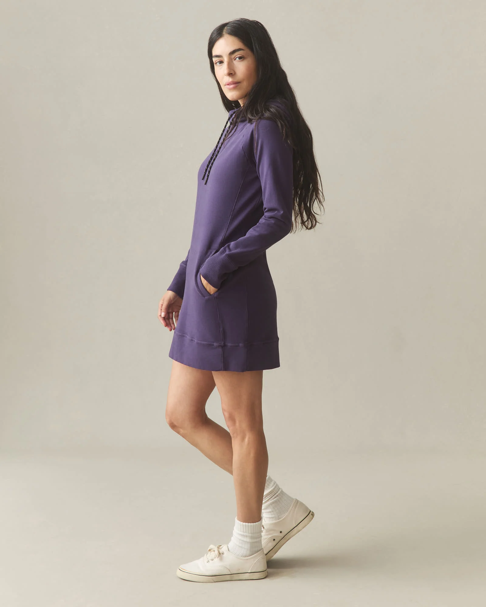 Women's Hoodie Dress - Purple Velvet - Image 3