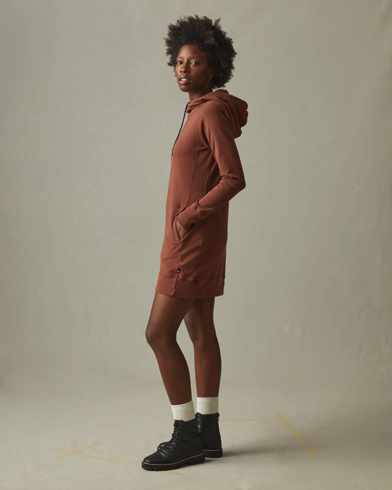 Women's Hoodie Dress - Sequoia Red - Image 2