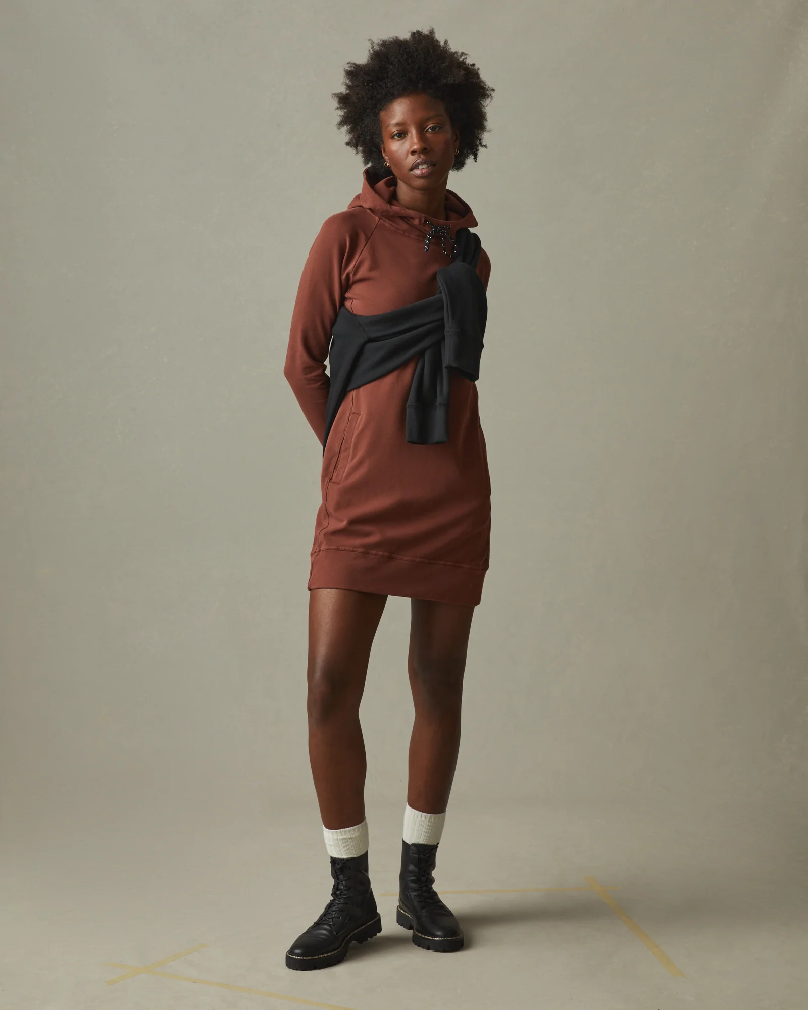 Women's Hoodie Dress - Sequoia Red - Image 5