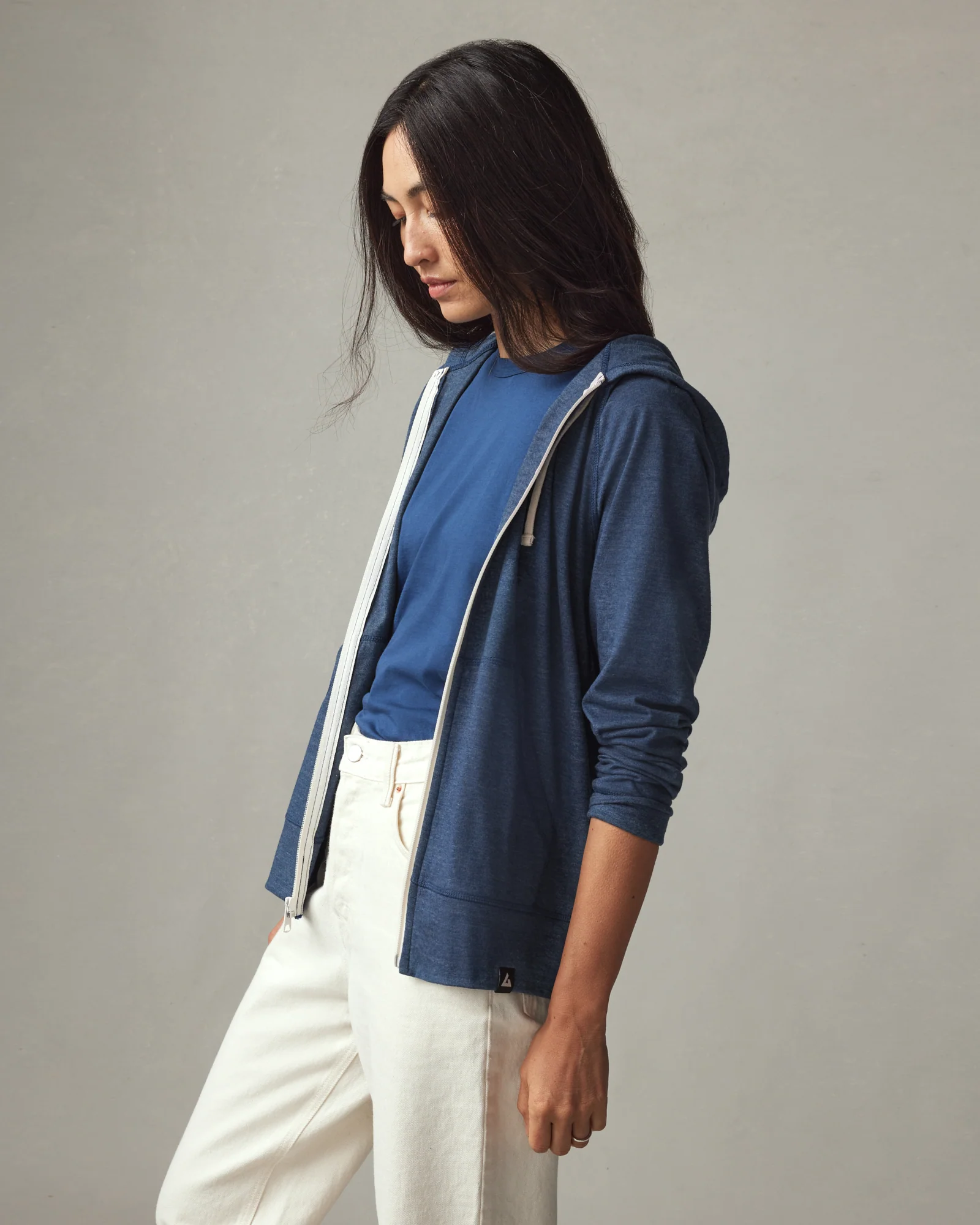 Women's Lightweight Full Zip - Atlantic Blue Heather - Image 2