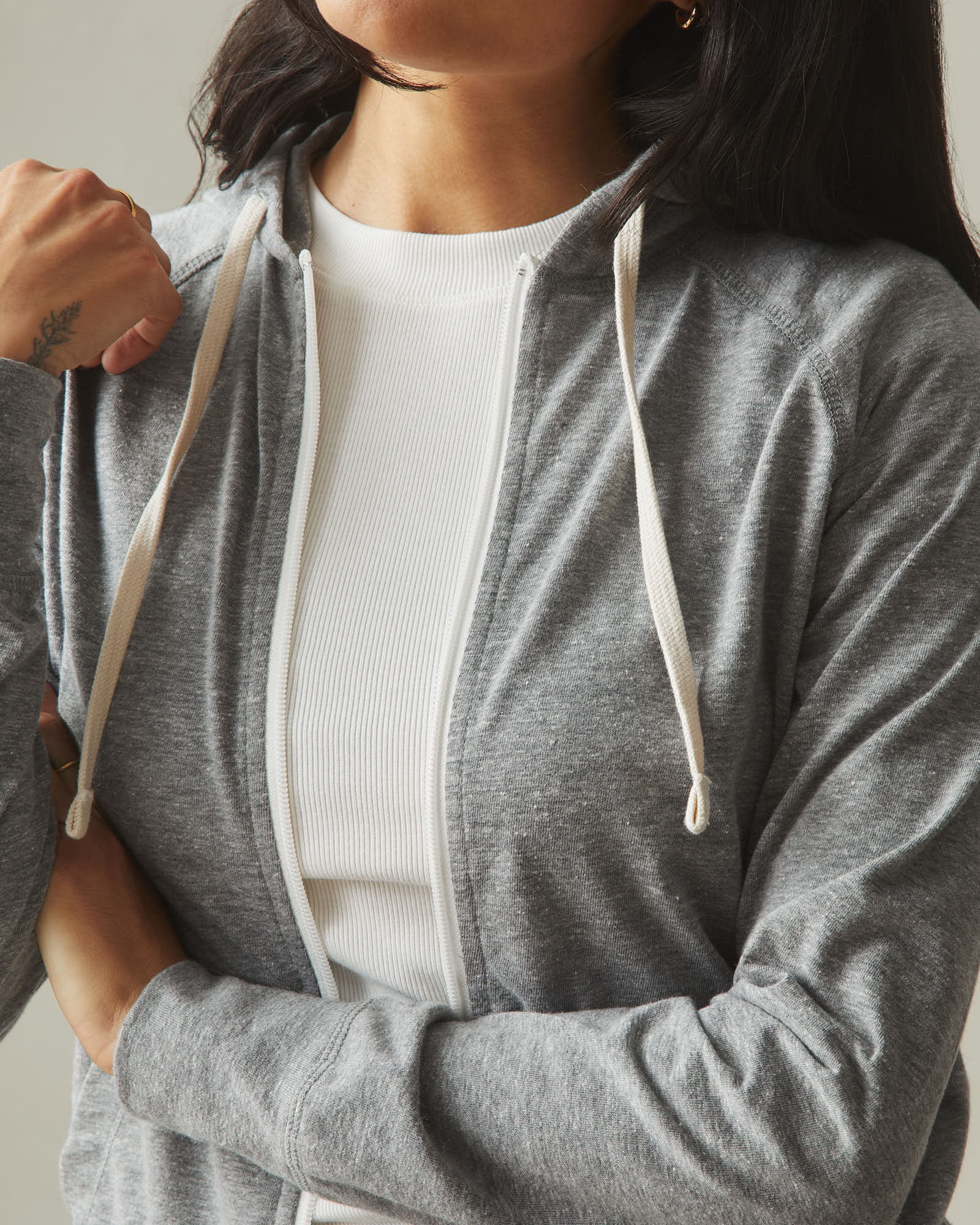 Women's Lightweight Full Zip - Dark Charcoal Heather - Image 3