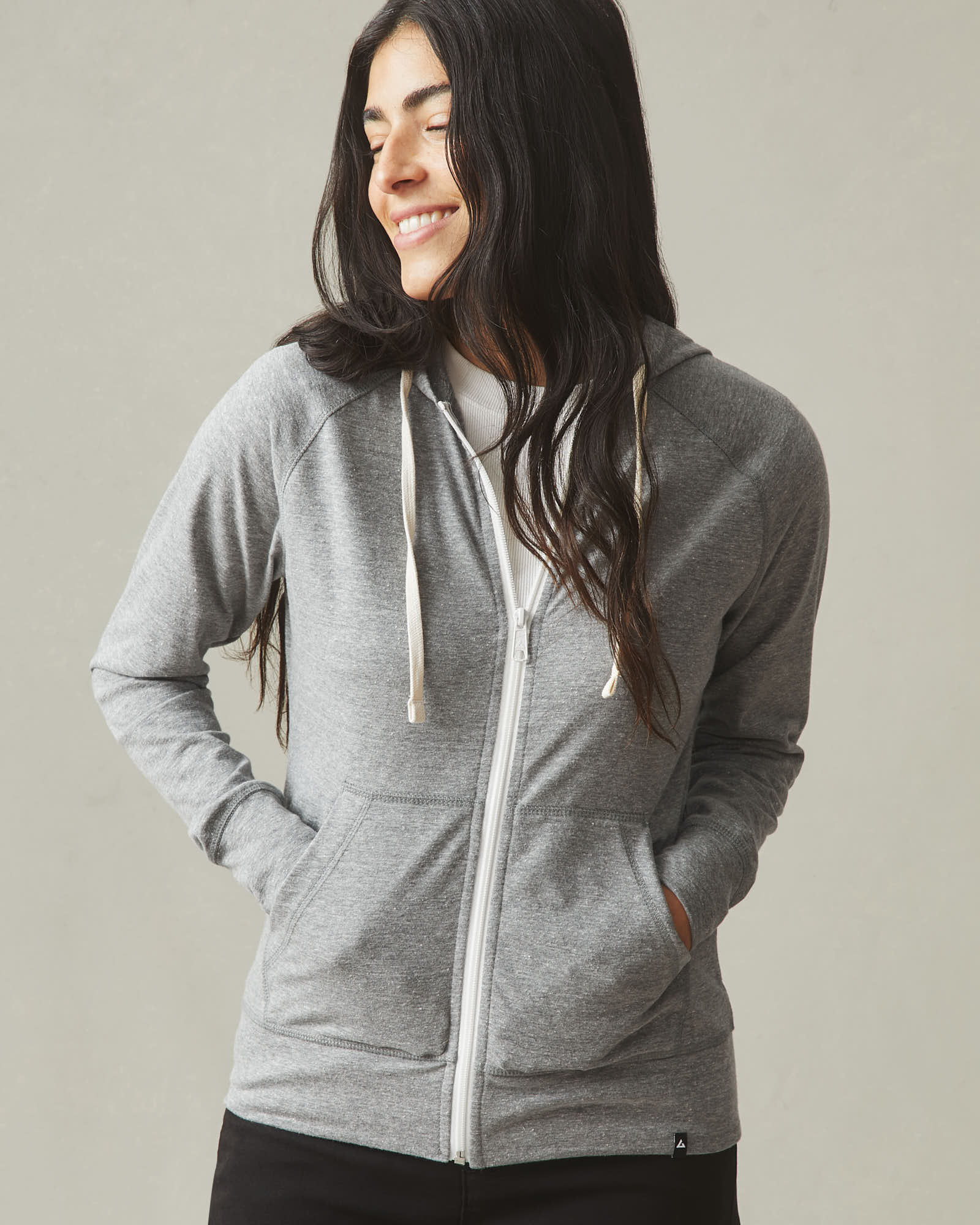 Women's Lightweight Full Zip - Dark Charcoal Heather - Image 4
