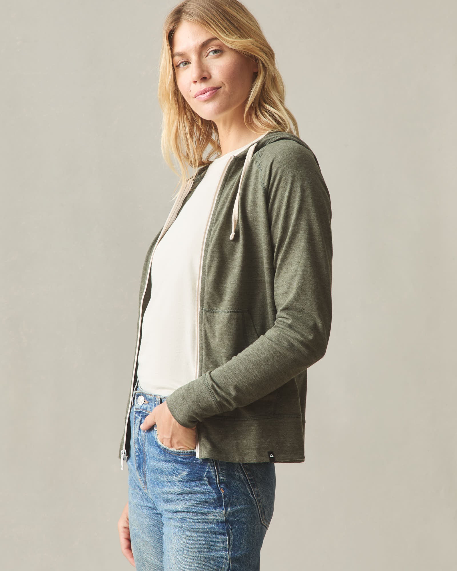 Women's Lightweight Full Zip - Forest Night Heather - Image 6
