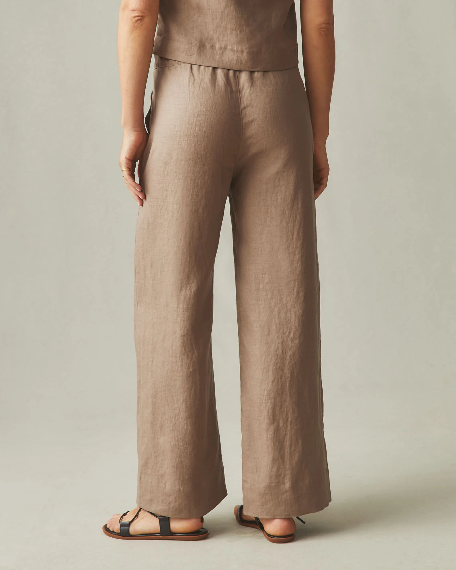 Women's Linen Wide Leg Pant - Pine Bark - Image 4
