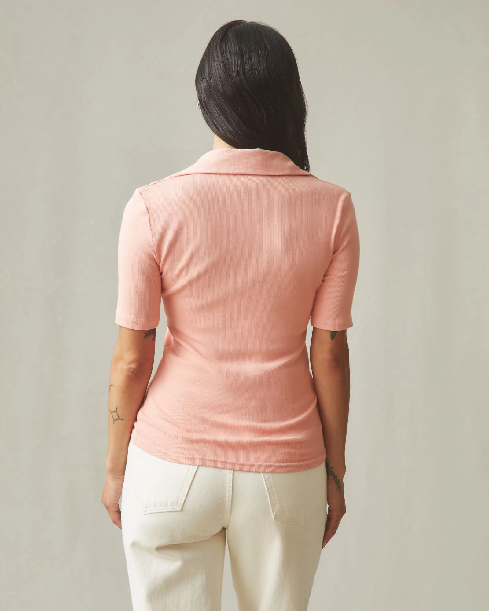 Women's Luxe Rib Popover - Coral Almond - Image 4