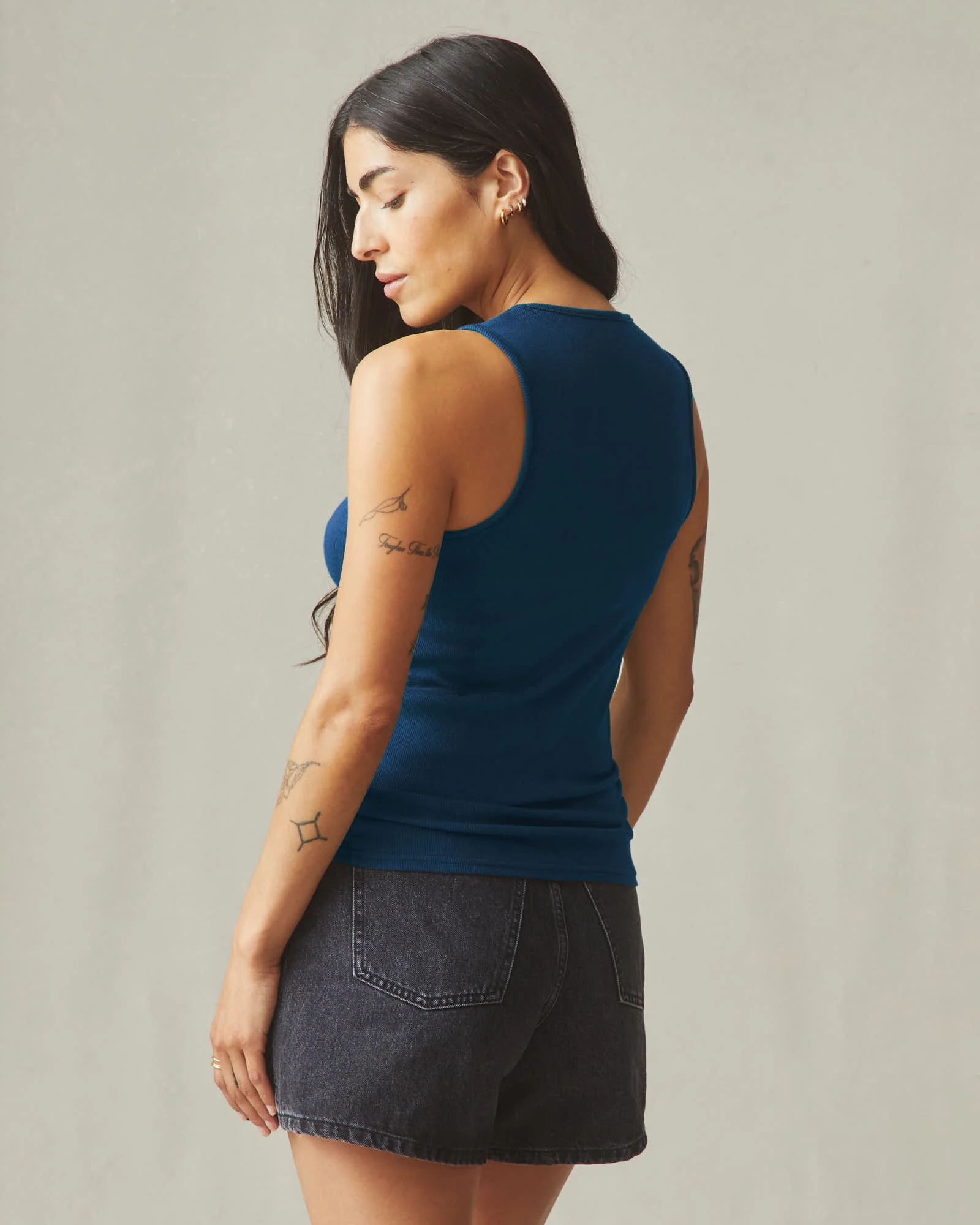 Women's Luxe Rib Tank - Estate Blue - Image 3