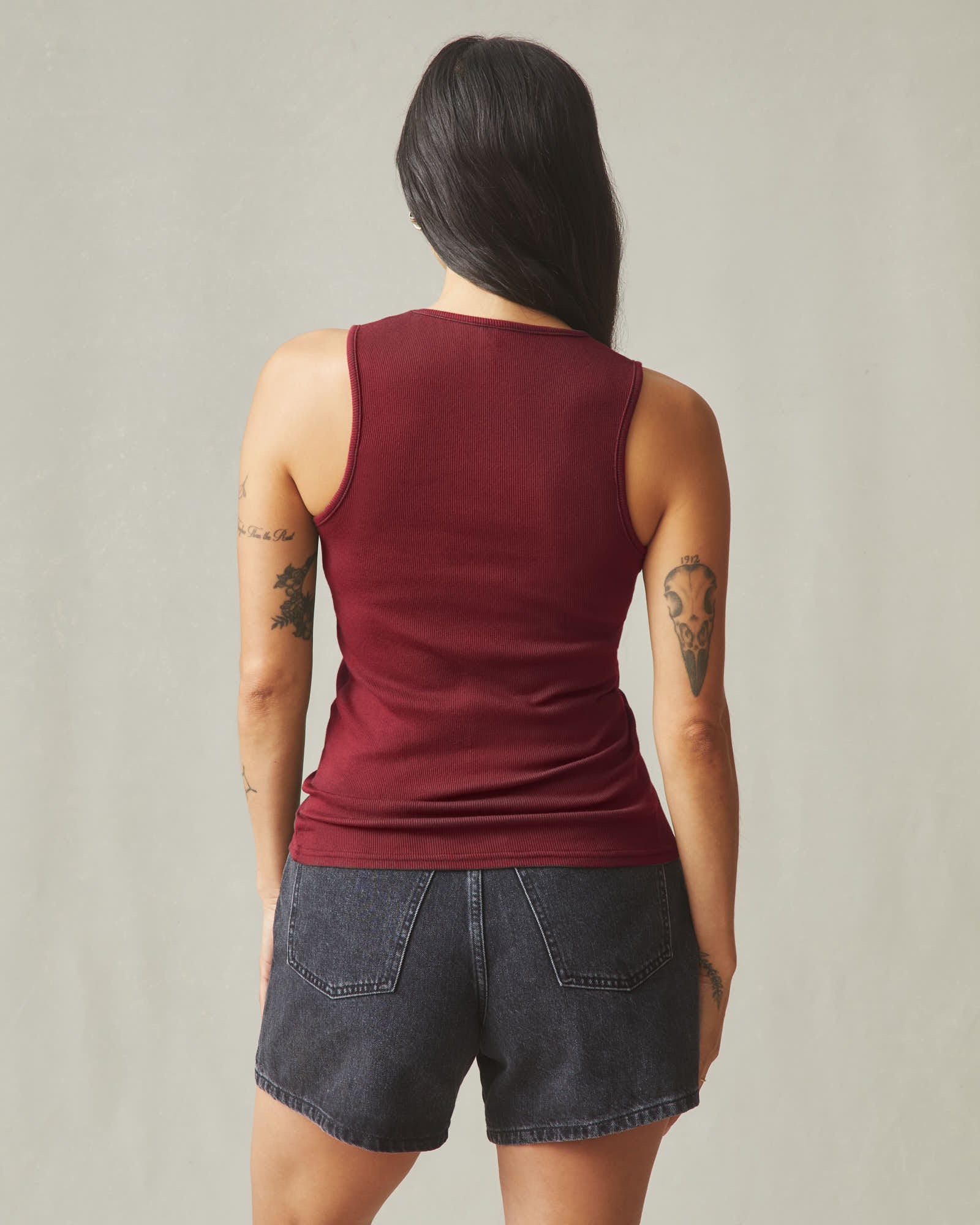 Women's Luxe Rib Tank - Syrah - Image 3