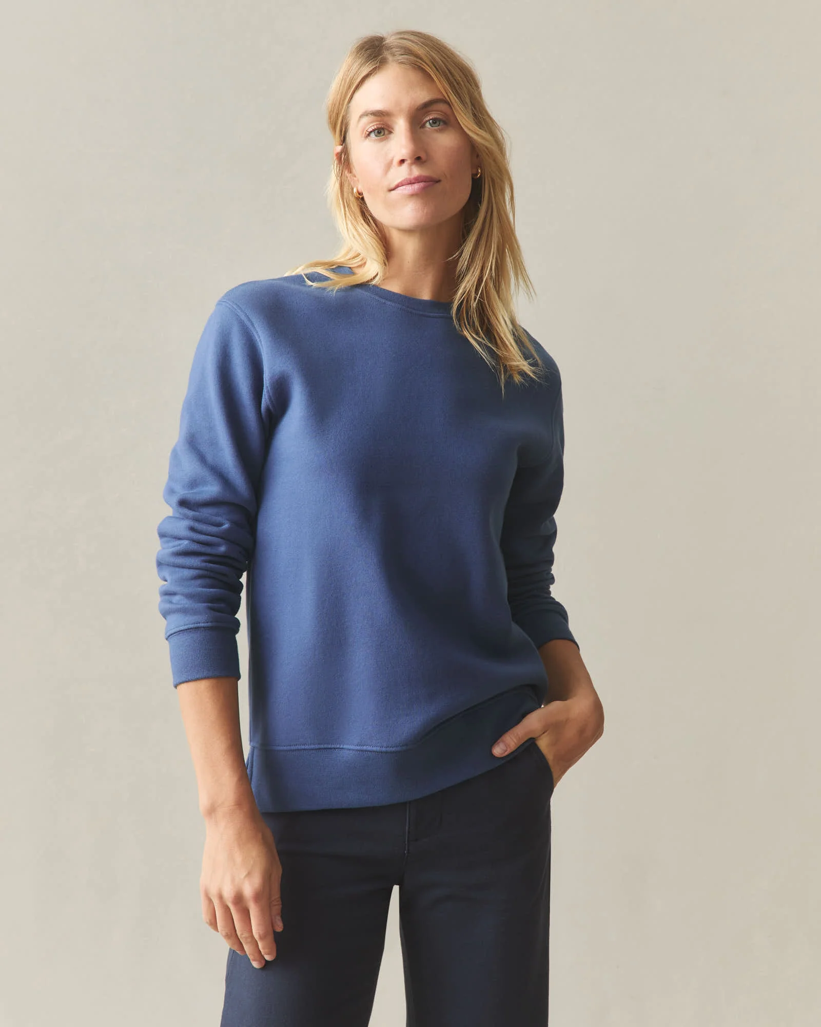 Women's Midweight Crewneck - Dark Denim - Image 2