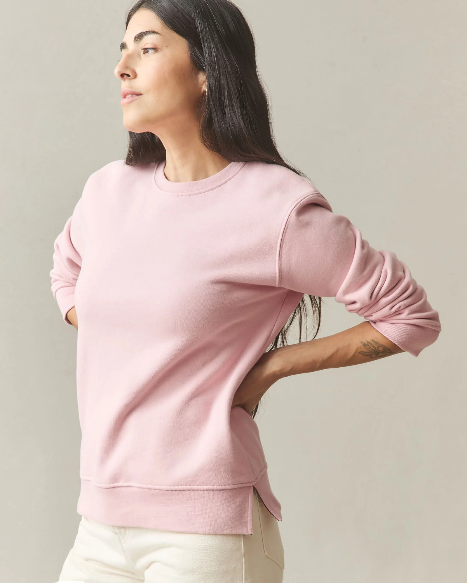 Women's Midweight Crewneck - Silver Pink - Image 3