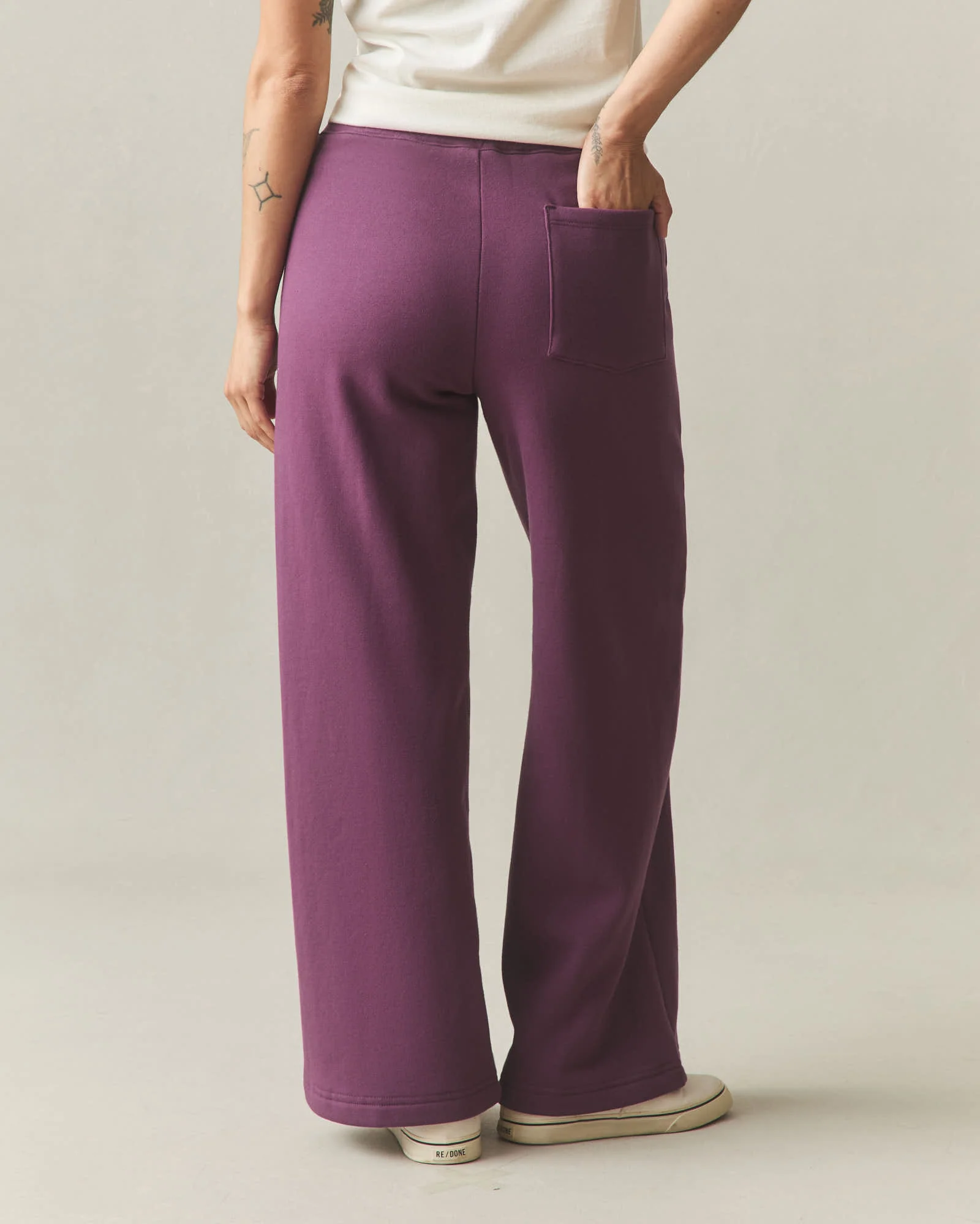Women's Pintuck Flare Pant - Italian Plum - Image 3