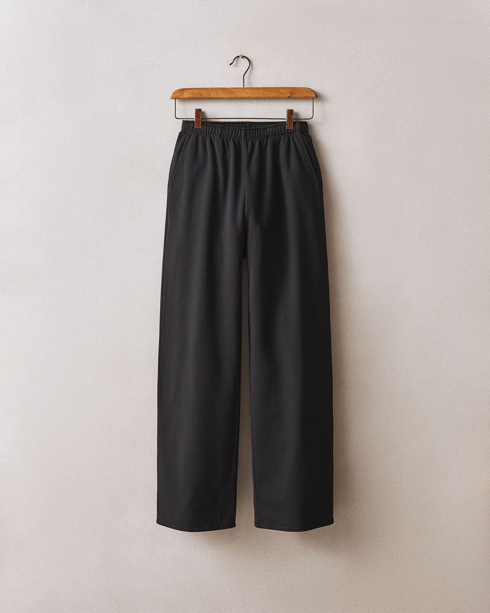 Women's Modal Fleece Straight Pant - Black - Image 6