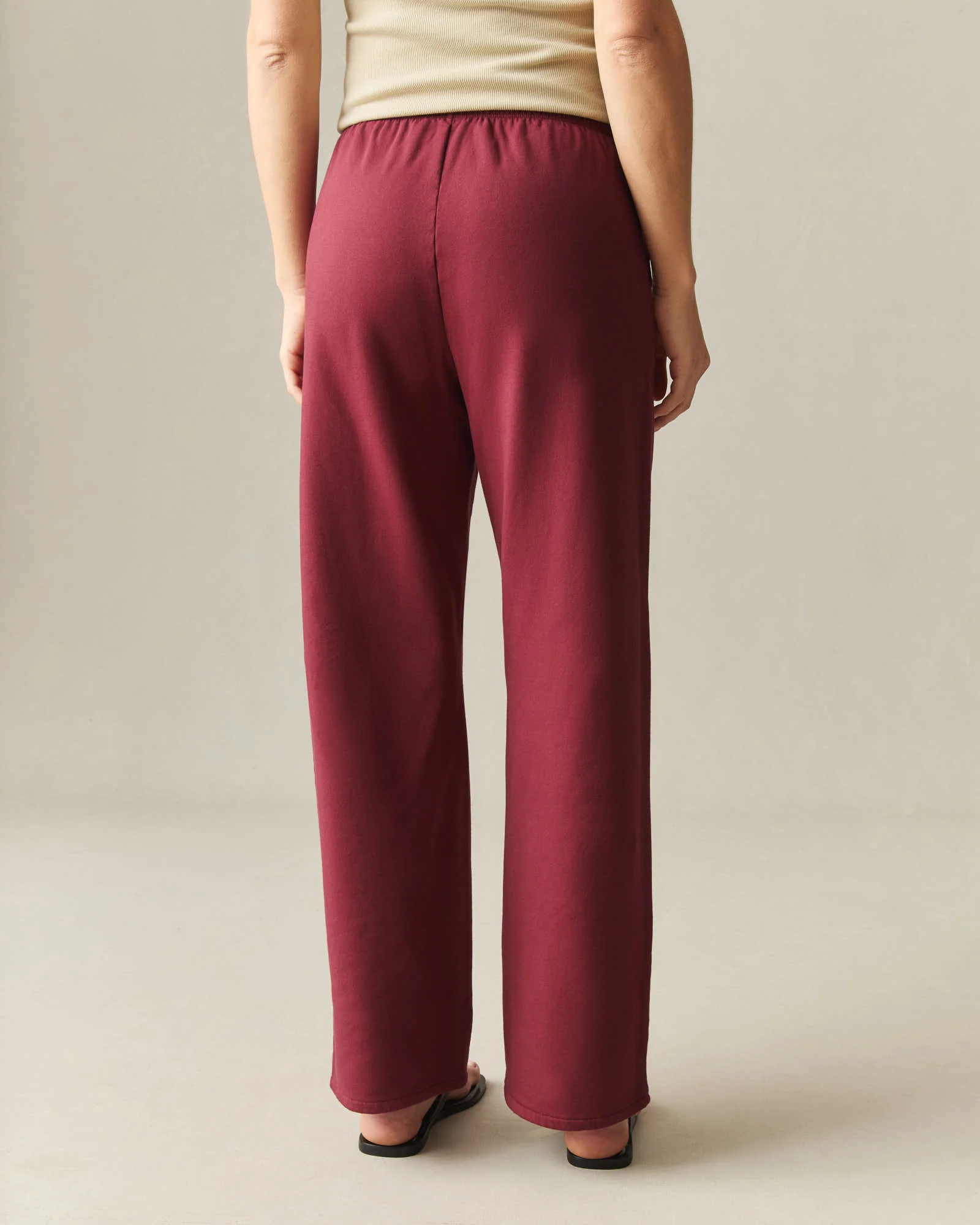 Women's Modal Fleece Straight Pant - Syrah - Image 3