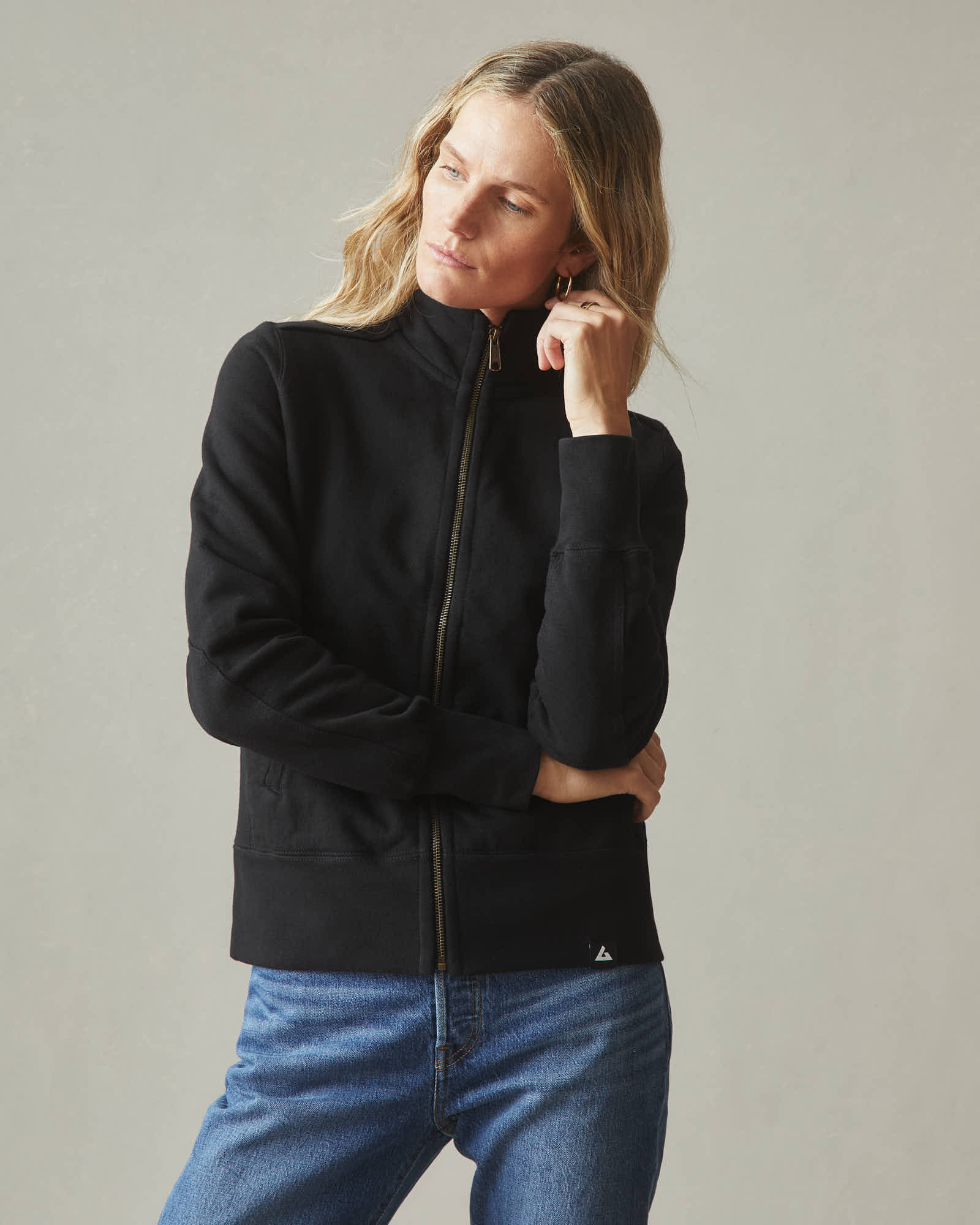 Women's Moto Full Zip - Black - Image 5