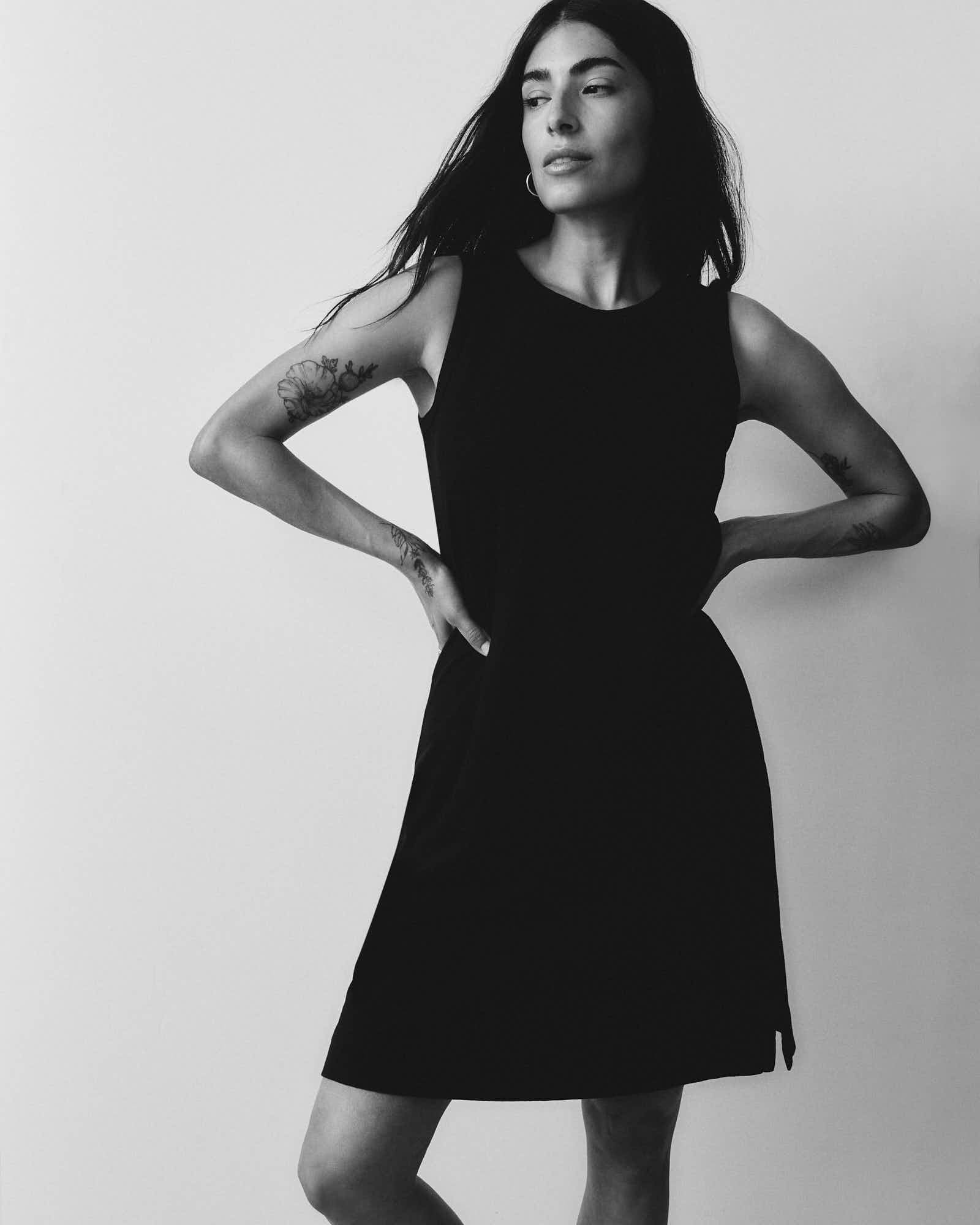 Women's Muscle Tee Dress - Black - Image 4