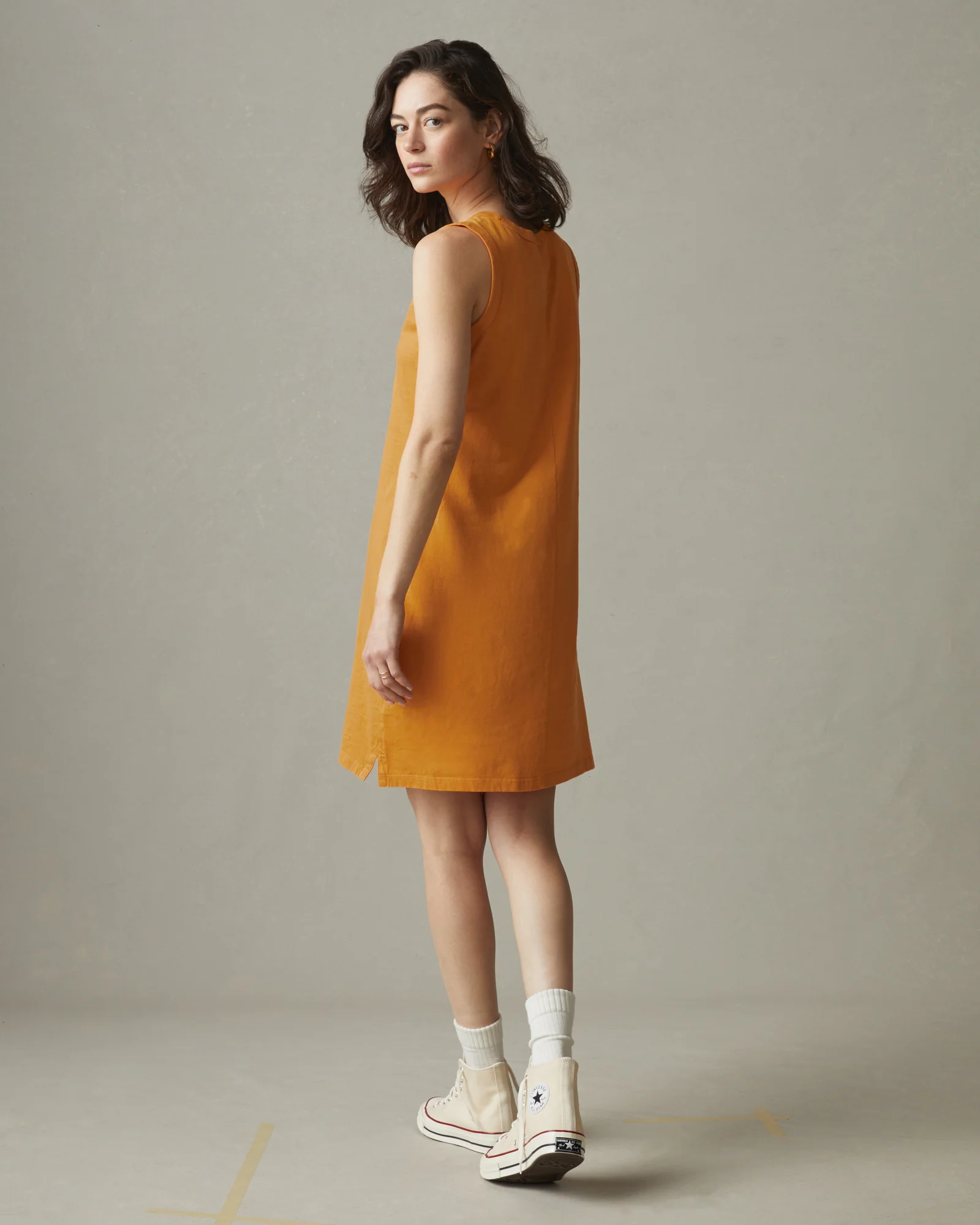 Women's Muscle Tee Dress - Butterscotch - Image 3
