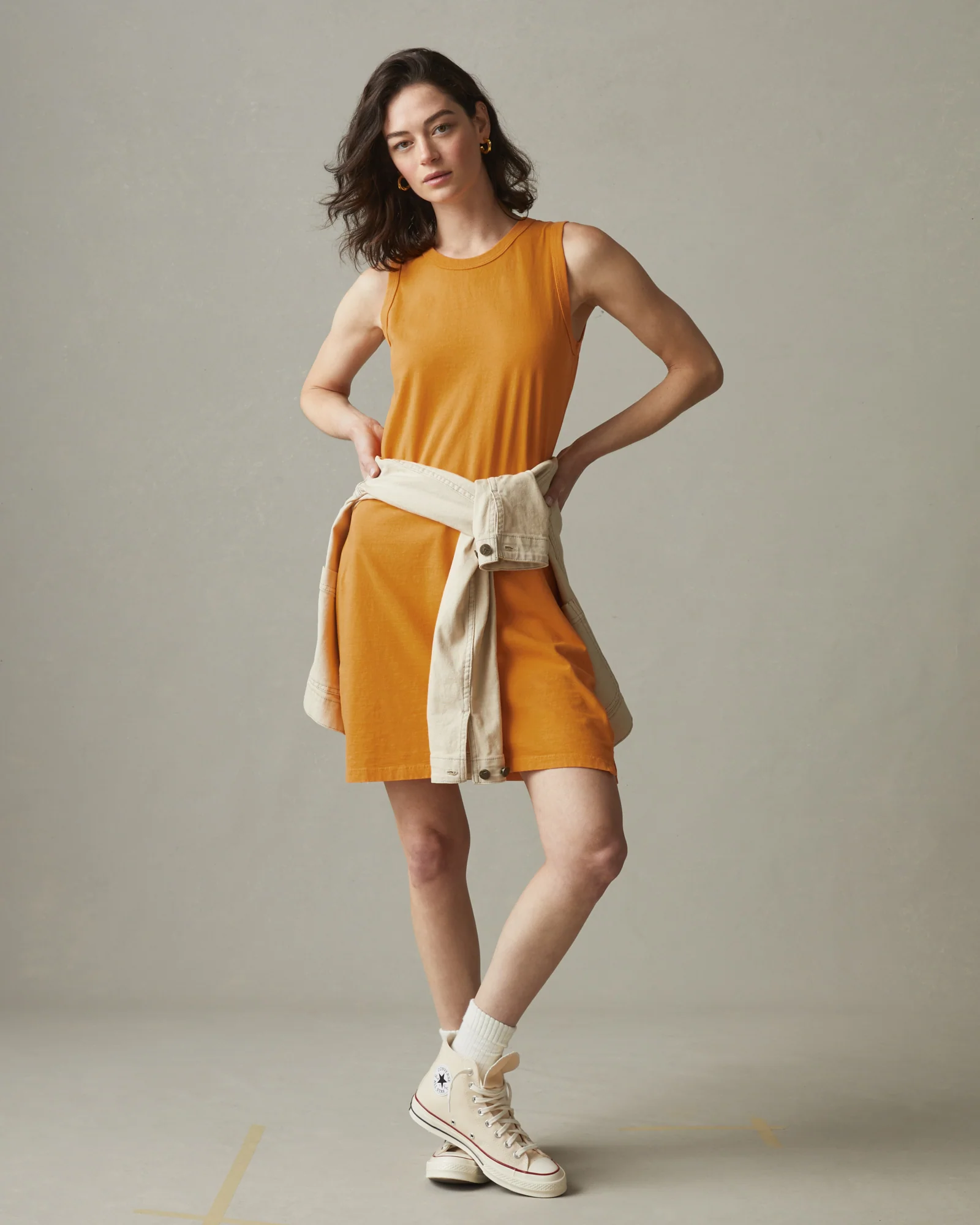 Women's Muscle Tee Dress - Butterscotch - Image 5
